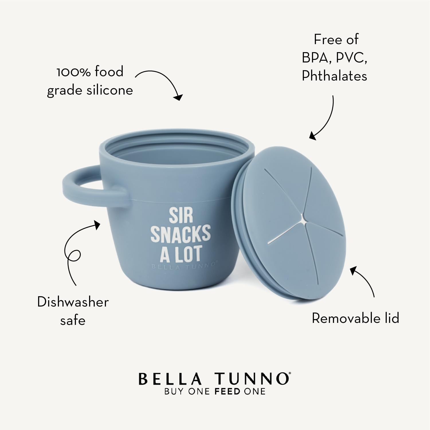 Bella Tunno No Spill Snack Cups - BPA Free Silicone Baby Food Container for Toddlers - Perfect for Travel & On-the-Go