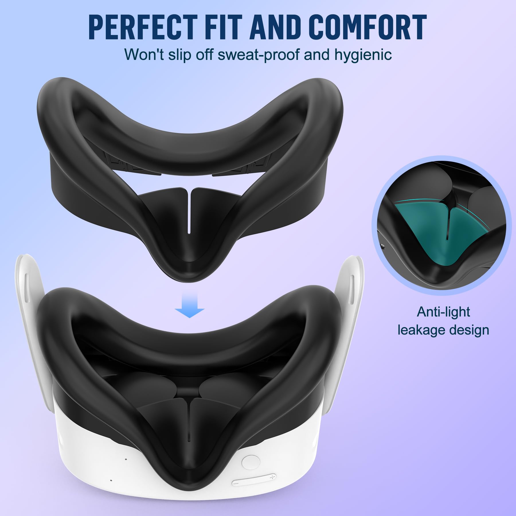 Meta Quest 3S VR Accessories Set - Silicone Face Cover, Controller Grips, Headset Shell & Lens Protector for Oculus/Meta Quest 3S (Black) - Enhanced Comfort & Protection for VR Gaming & Fitness