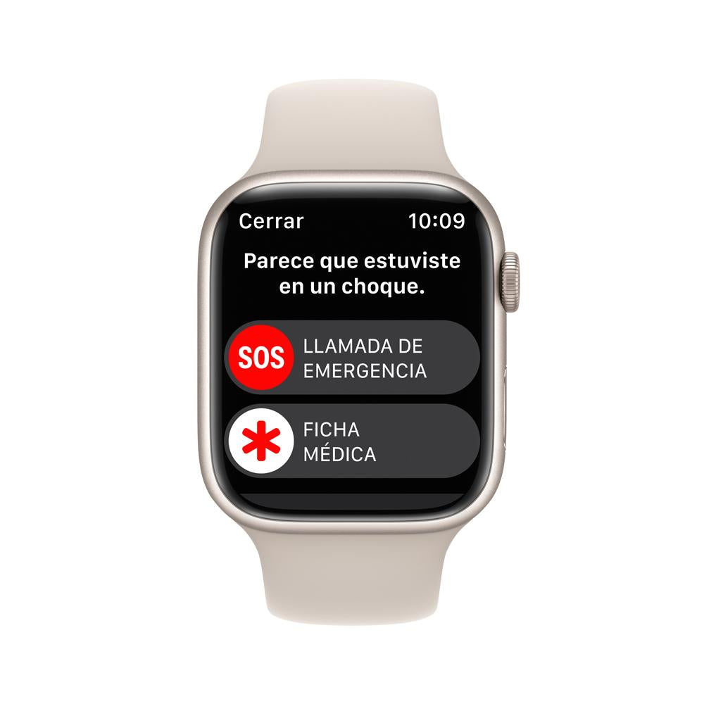 Apple Watch Series 8 (GPS + Cellular) 45mm Aluminum Case in Starlight with White Starlight Sport Band - Perfect for Fitness Tracking, Workouts & Everyday Wear