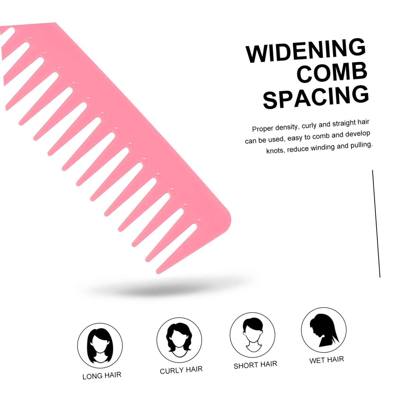 Minkissy Wide Tooth Comb Set - 5 Pack Professional Hair Styling Combs for Wet & Dry Hair | Gentle Detangling, No Knots, Comfort Grip | Perfect for Barbershop, Salon & Home Hair Care (Black)