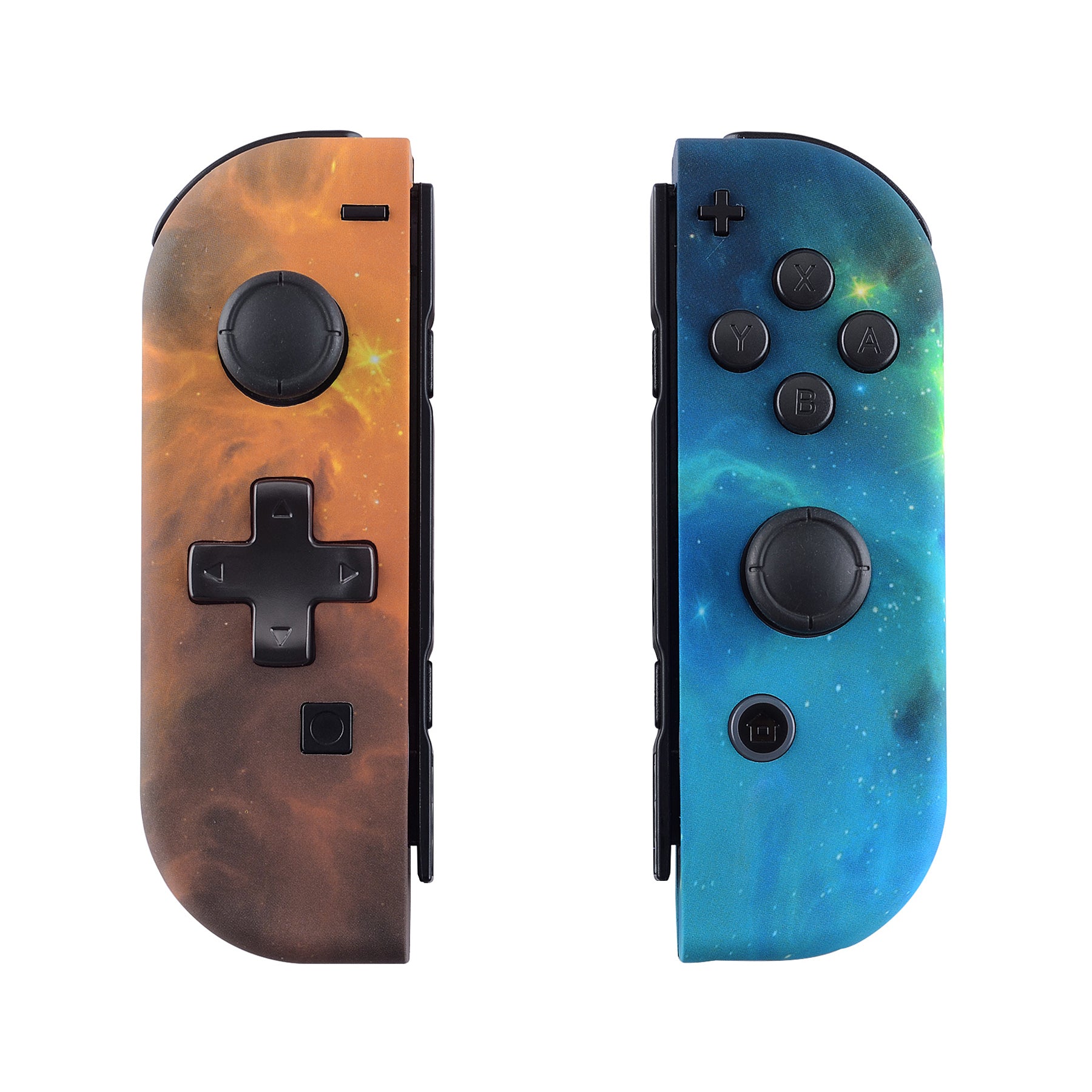 eXtremeRate Orange Star Universe Soft Touch JoyCon Controller Shell with D-Pad & Full Button Set - DIY Replacement Housing for Nintendo Switch JoyCon & OLED JoyCon (Console Not Included) - Perfect for Gaming, Customization & Repair