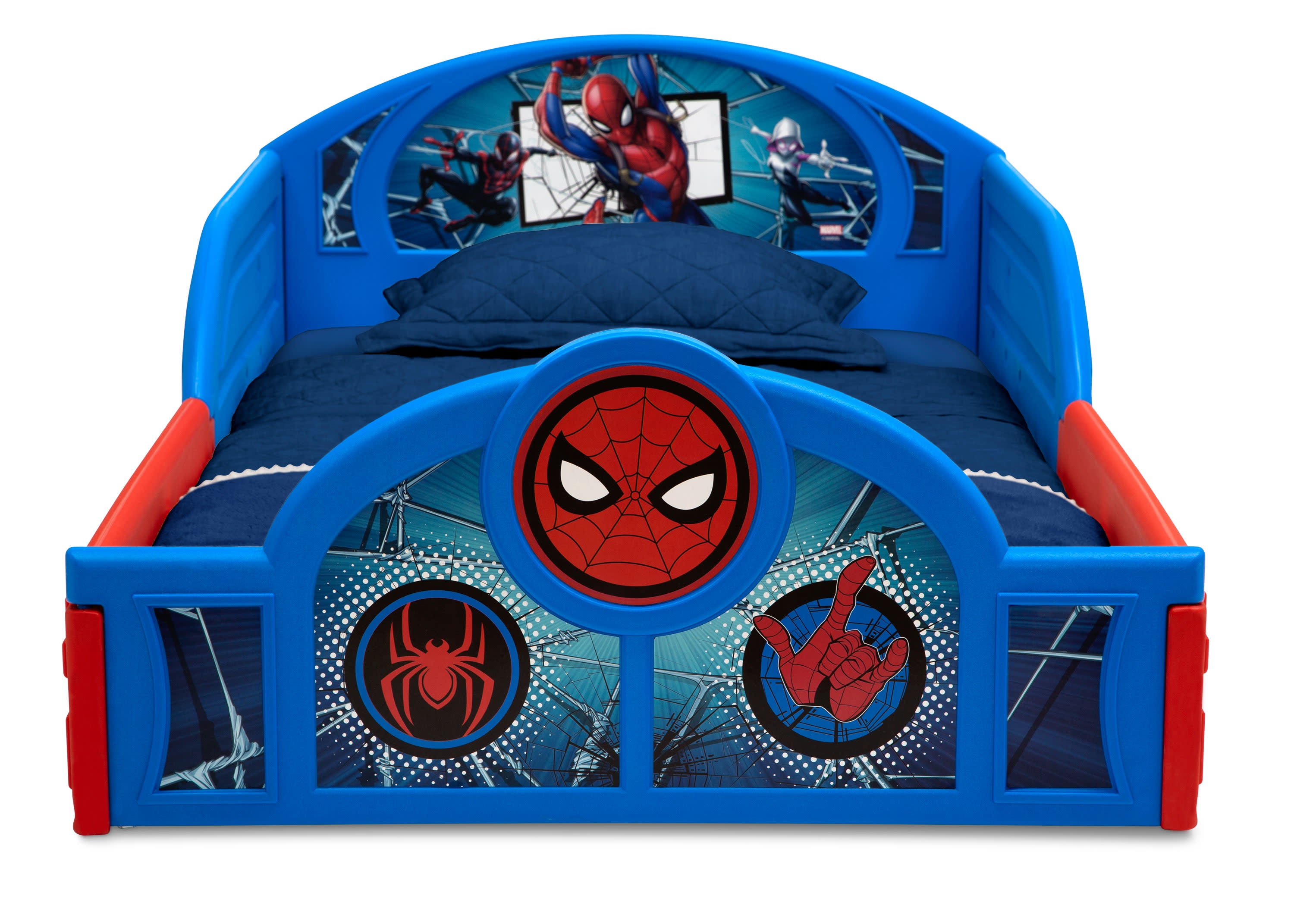 Spider-Man Themed Toddler Bed with Built-In Safety Guardrails - Soft & Comfortable Sleep and Play Space for Kids | Perfect for Nursery, Bedroom, or Playroom