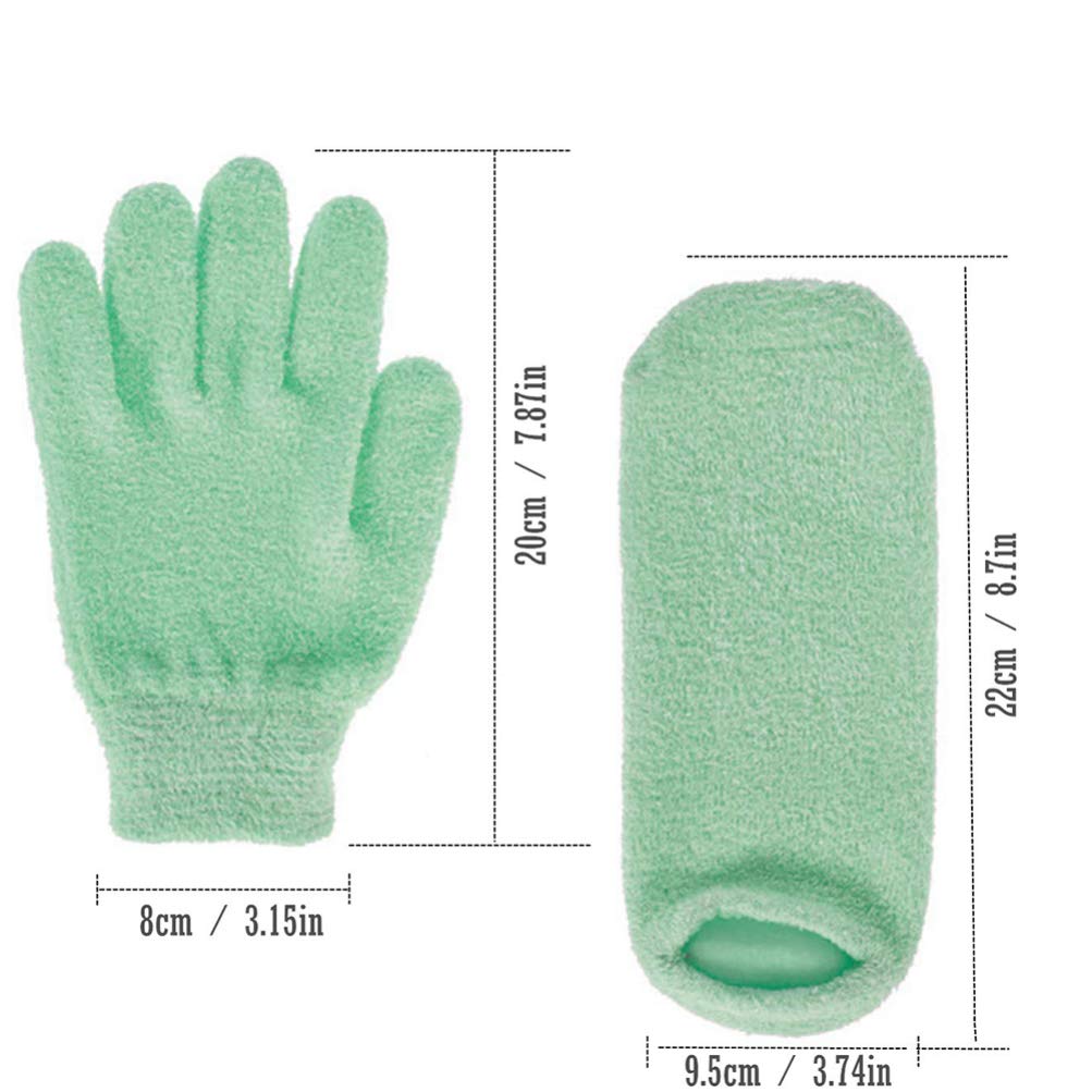 Minkissy Moisturizing Hand Gloves & Men's Socks 2-Pack - Spa Skincare for Dry Hands, Psoriasis Relief & Foot Care - Perfect for Home Spa, Night Treatment & Beauty Routine