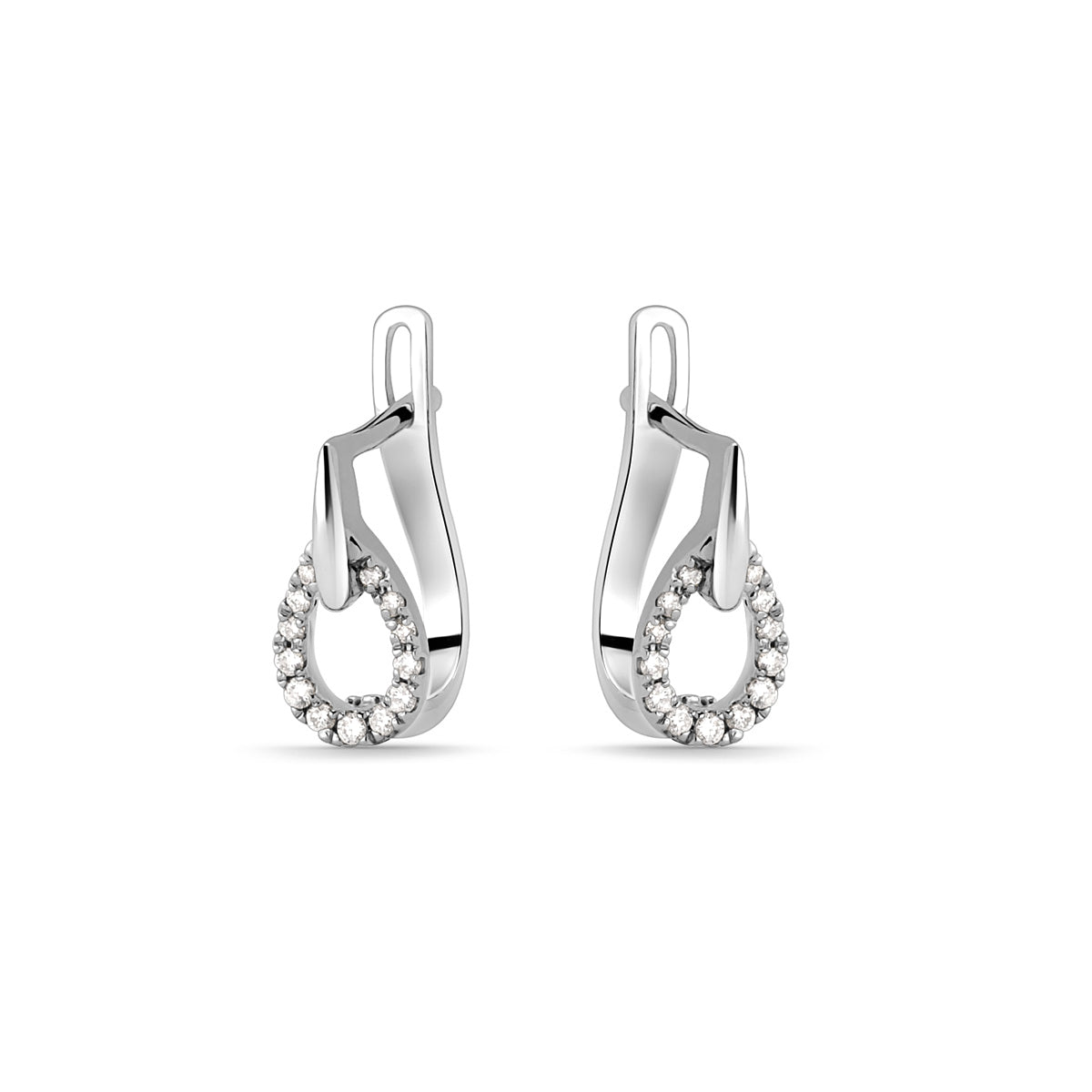 14k White Gold Diamond Coil Huggie Earrings for Women - Elegant Everyday Hoop Earrings for Work, Date Night & Special Occasions