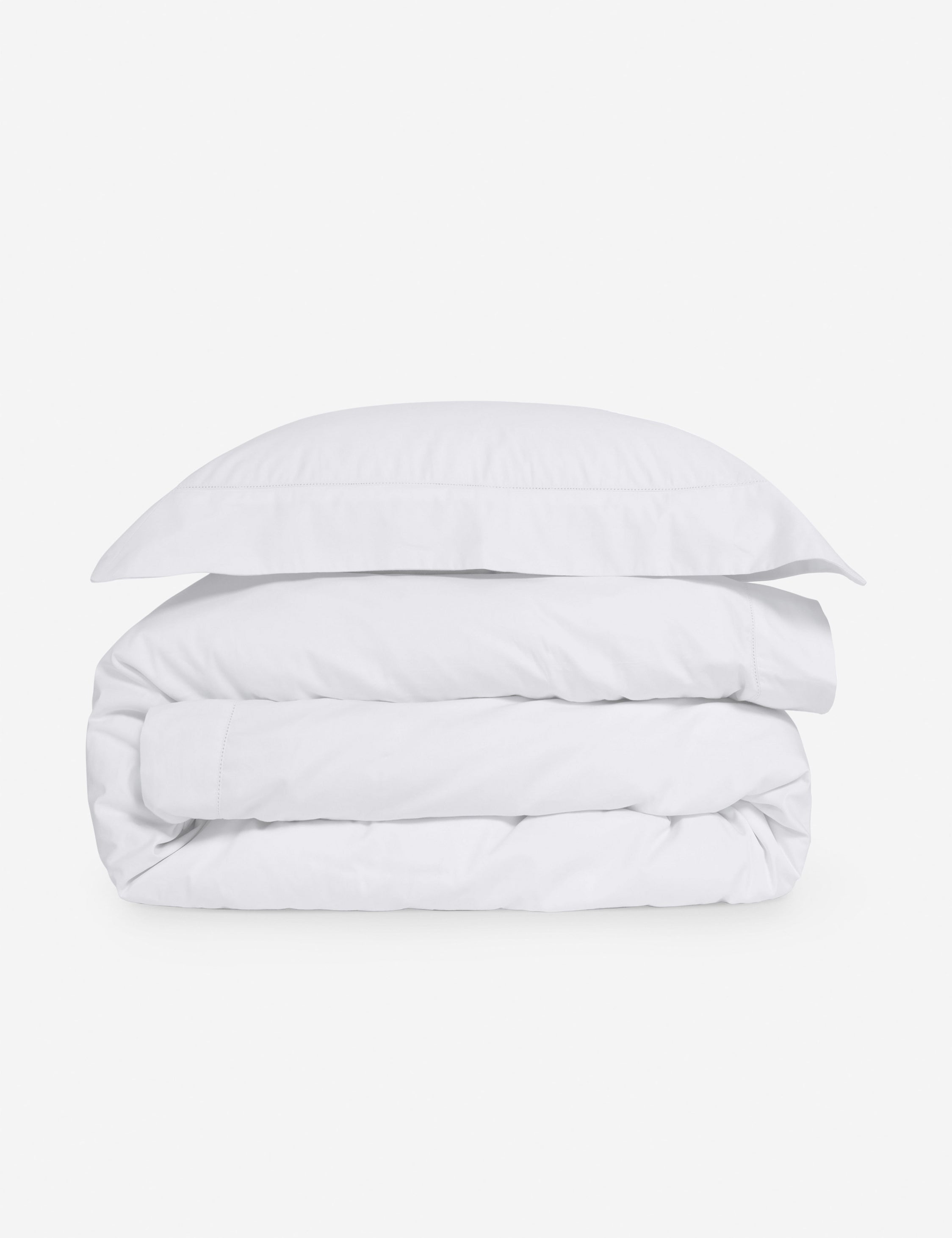 Classico Hemstitch Cotton Sateen Duvet Cover Set | Premium 100% Cotton Bedding by Pom Pom at Home | Perfect for Master Bedroom, Guest Room & Luxury Hotel Decor