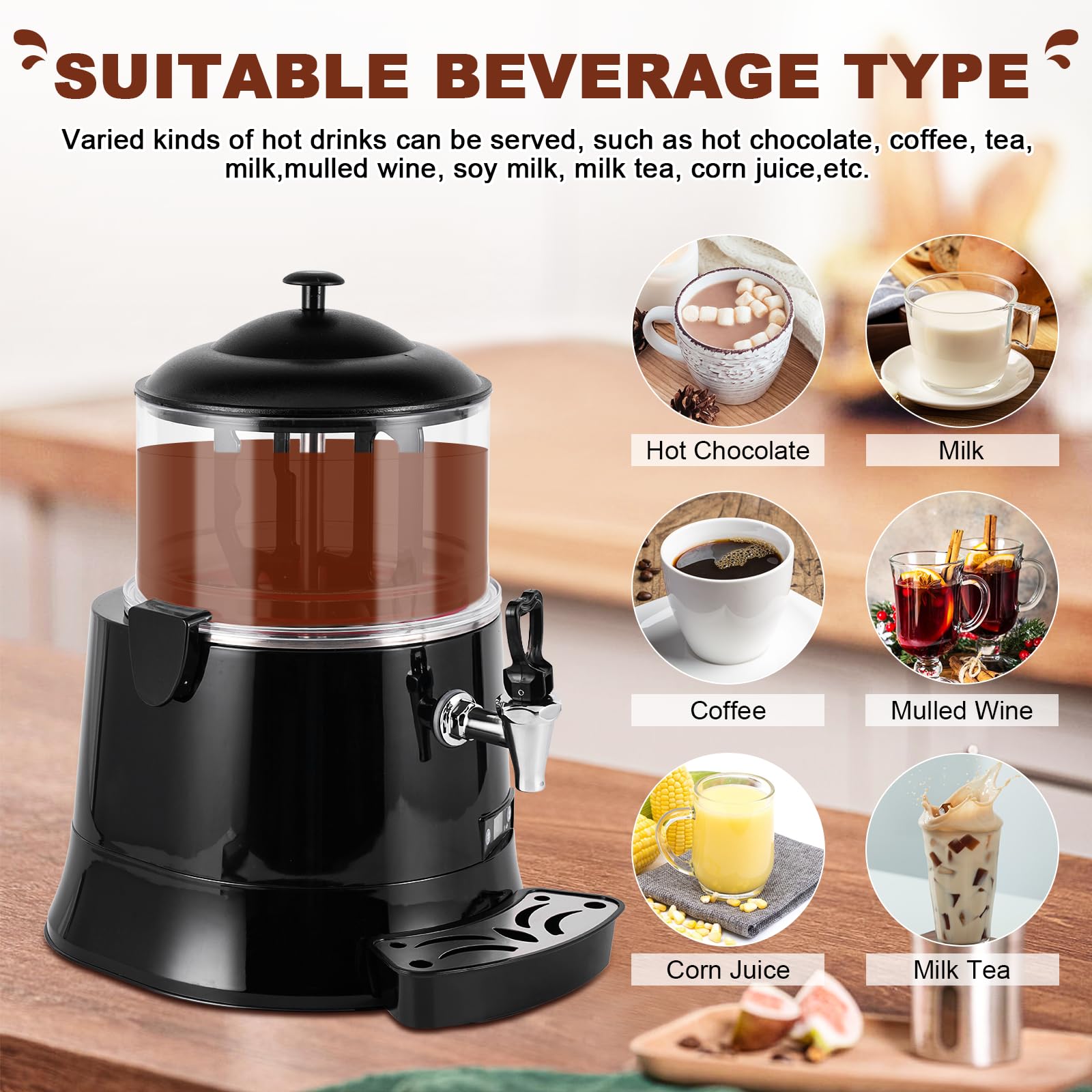YUCHENGTECH 5L Commercial Hot Chocolate Maker Machine - Chocolate Dispenser & Warmer for Coffee, Milk Tea, Hot Beverages - CE Certified (220V, 5L) - Perfect for Cafes, Restaurants & Catering Events