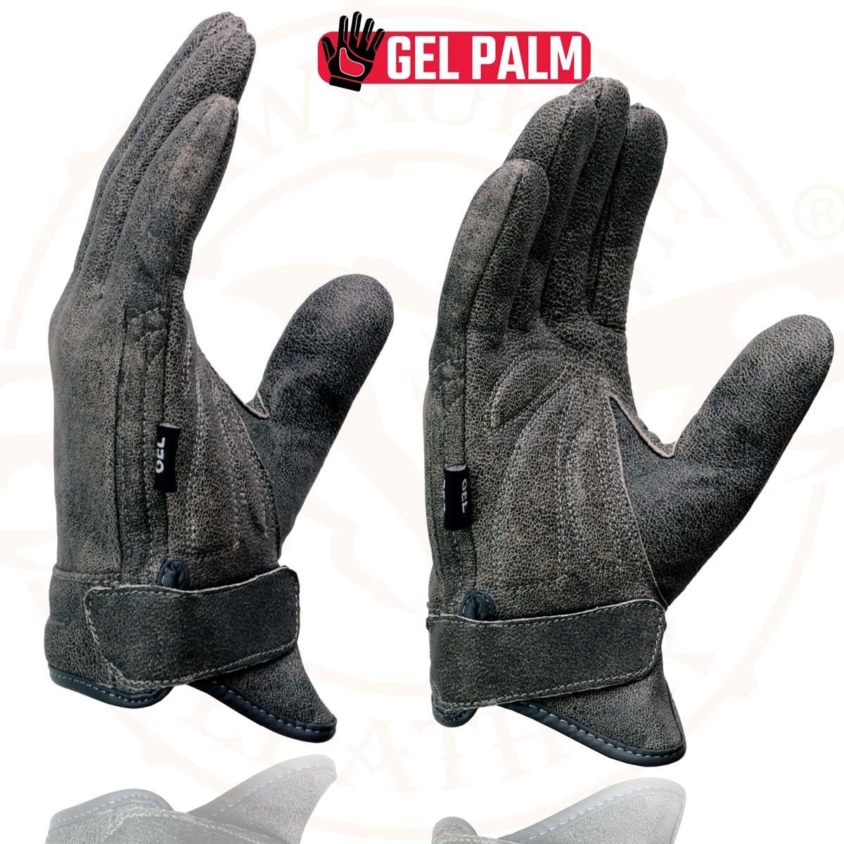 Milwaukee MG7511 Men's Motorcycle Gloves - Grey Leather with Gel Padding & Full Panel Cover for Comfort & Protection | Ideal for Riding, Commuting & Adventure Motorcycles