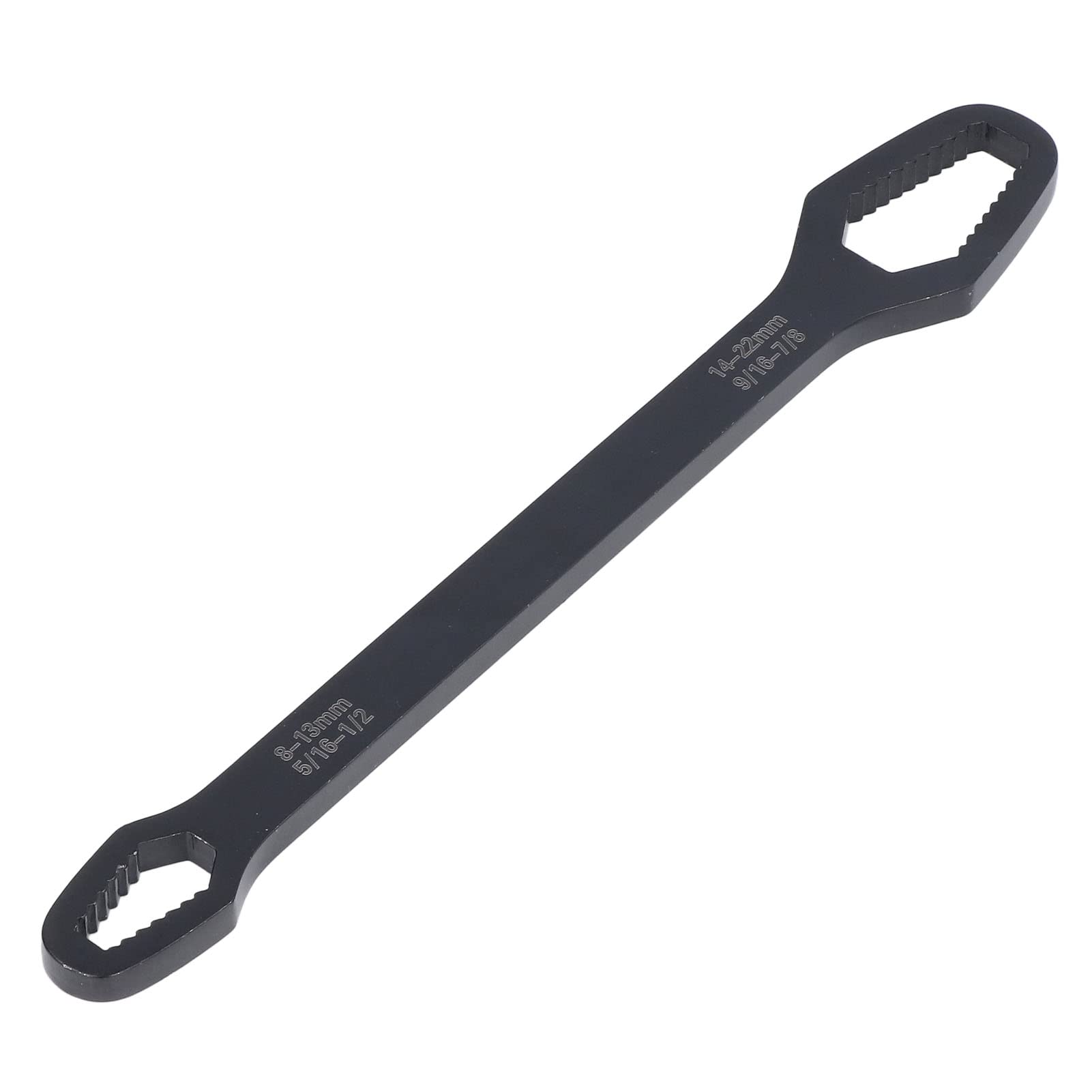 8-22mm Universal Double End Wrench Tool - Chrome Vanadium Steel Adjustable Spanner for Maintenance, Repair & Mechanical Work - Durable Hand Tool for Automotive, Plumbing & DIY Projects (Black)