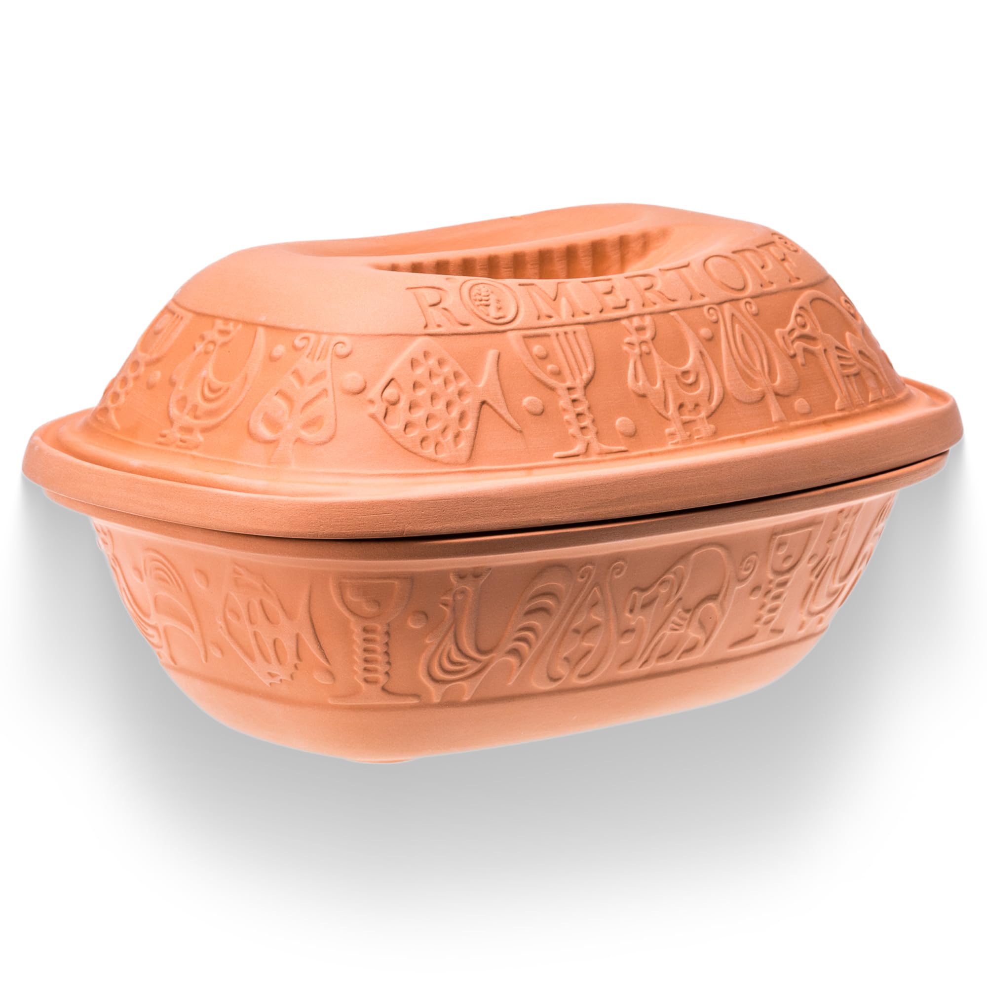 Romertopf Clay Roaster | 3.2 Quart Non-Stick Dutch Oven for Healthy Cooking | Natural Clay Baker Pot | Versatile Ceramic Cookware for Roasting, Baking & Stewing | Perfect for Family Meals, Camping & Holiday Dinners
