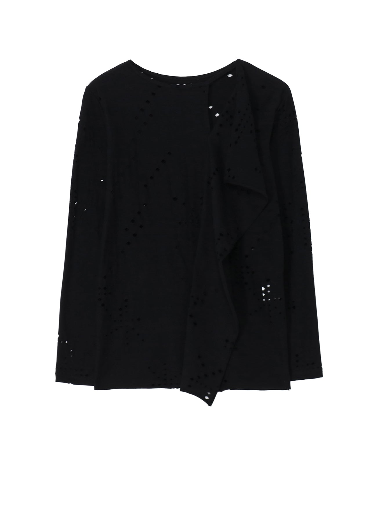 Breathable Cotton Jersey Long Sleeve T-Shirt with Unique Hole Design - Perfect for Casual Wear, Layering & Everyday Comfort