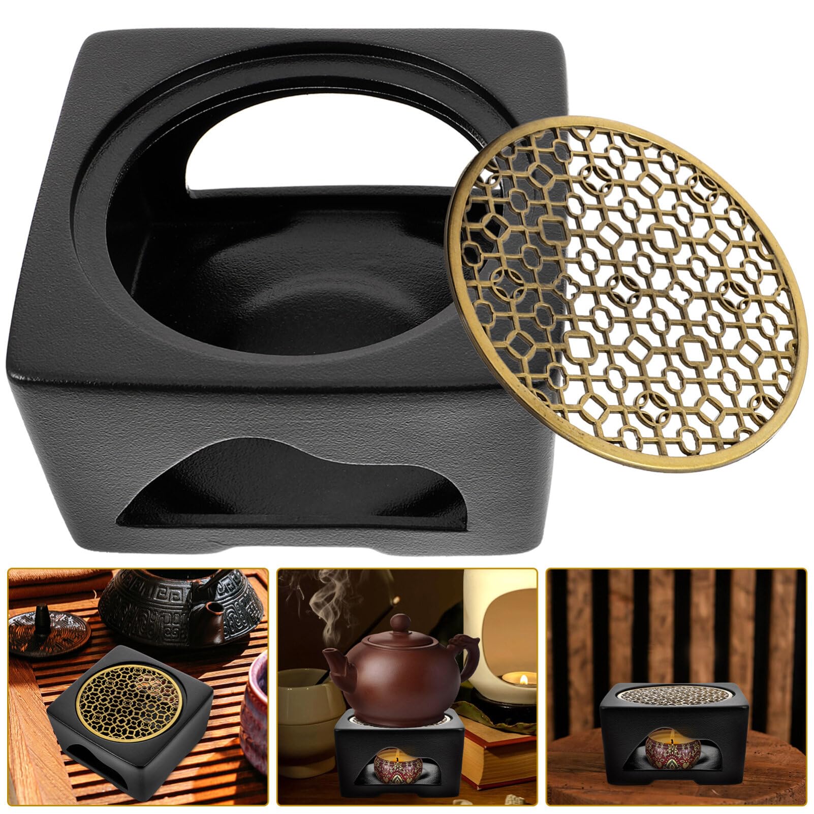 Vintage Ceramic Teapot Warmer & Coffee Warmer Base - Handcrafted Tea Kettle Heater for Glass Teapots, Cast Iron Kettles & Ceramic Pots | Perfect for Home, Office & Tea Ceremonies