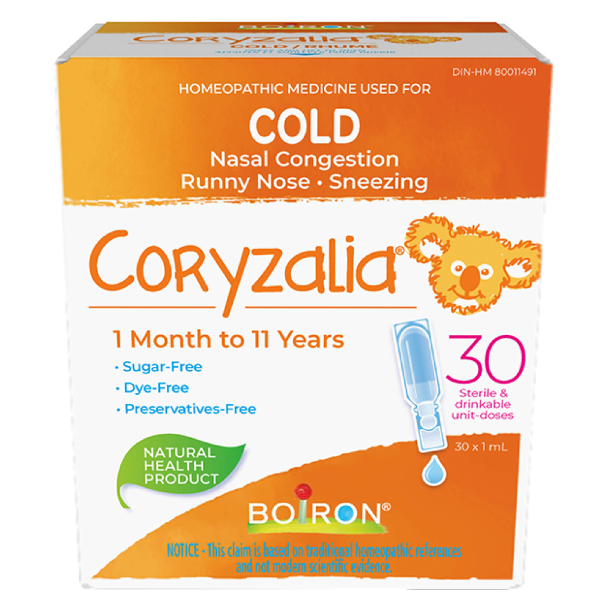 Coryzalia Cold Relief for Kids (1 Month to 11 Years) - Safe & Natural Cold Remedy for Children | Home & Travel Use