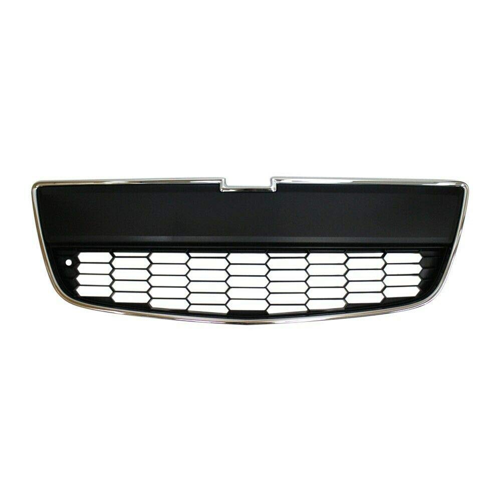 Replacement Lower Bumper Grille with Chrome Surround Molding for 2012-2016 Chevrolet Sonic - Black | Durable Aftermarket Car Part | Perfect for Auto Repair & Custom Upgrades