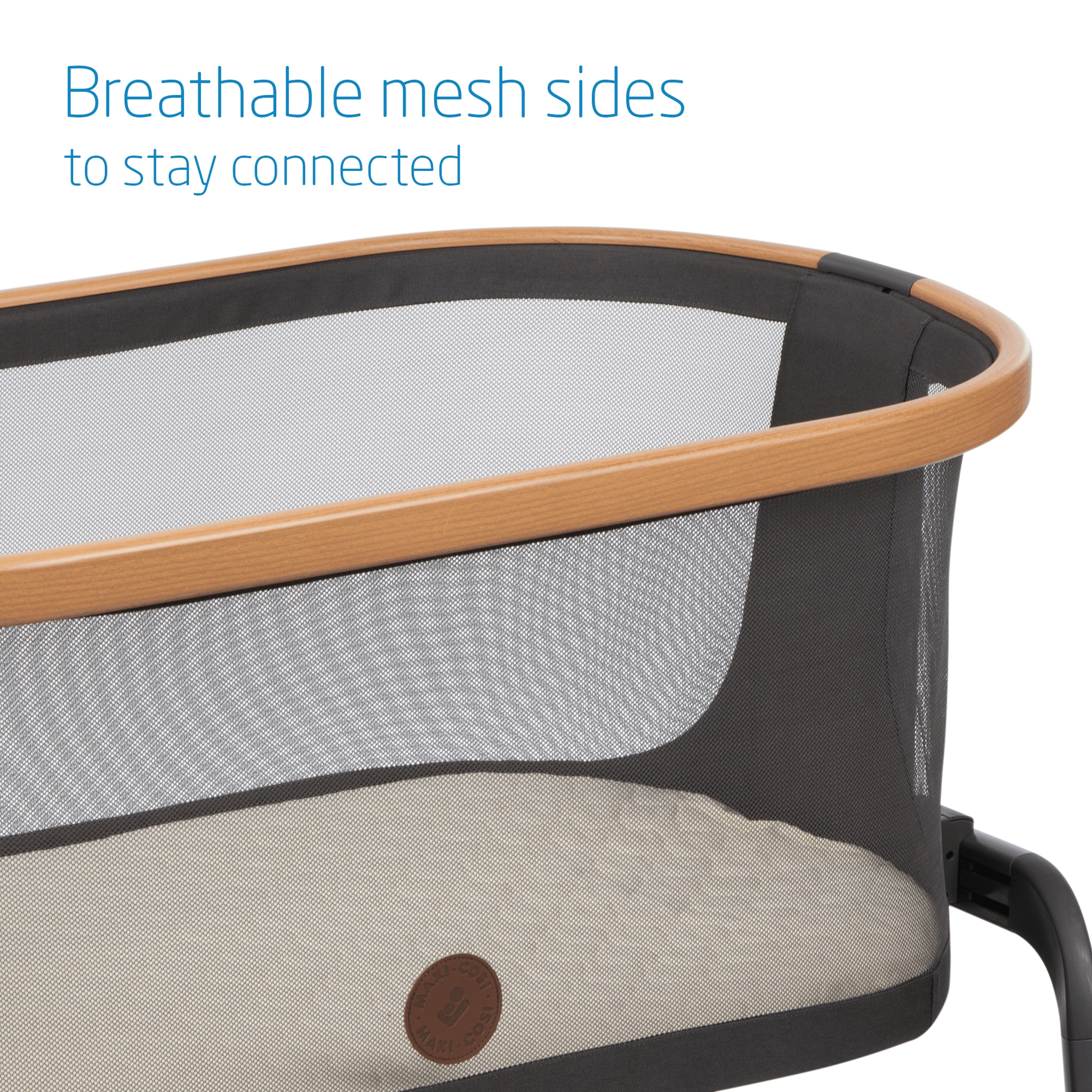 Maxi Cosi Iora Bedside Bassinet - Portable Baby Crib with Adjustable Height for Newborns | Safe & Comfortable Sleeper for Nursery, Bedroom & Travel | Compact & Lightweight Design