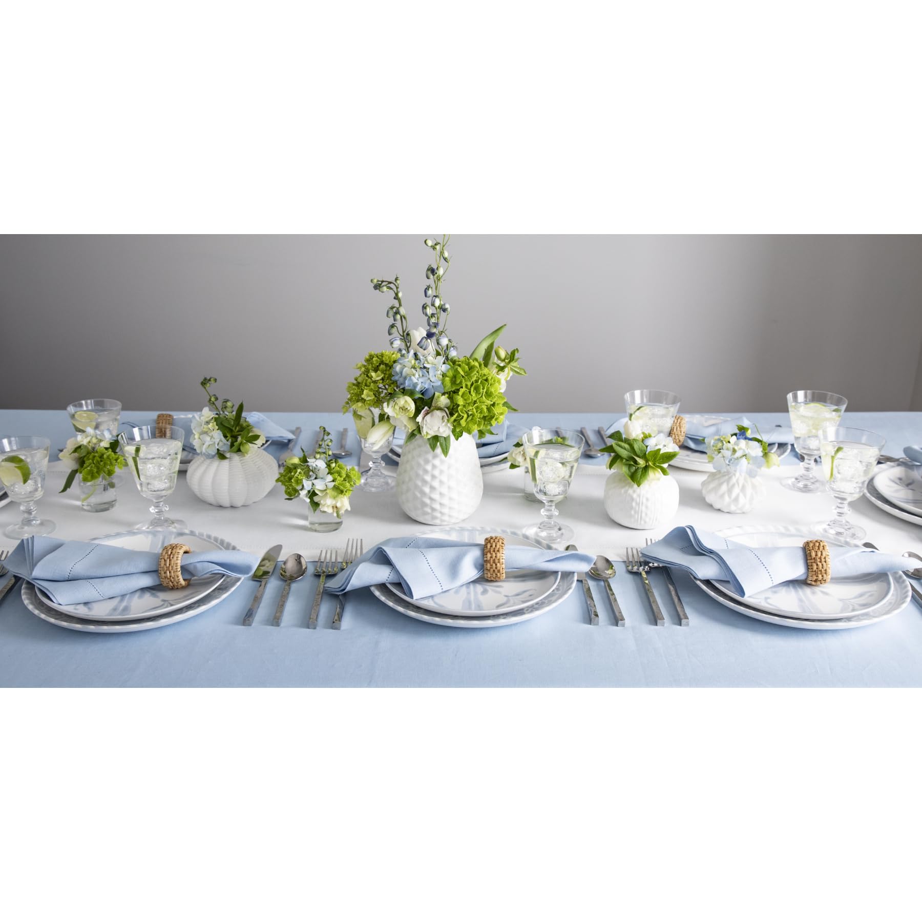 Solino Home 100% Pure Linen Table Runner - 16 x 90 Inch Classic Hemstitch White Dining Table Cloth for Wedding, Party & Holiday Decor | Perfect for Spring, Easter, Mother's Day & Everyday Elegance