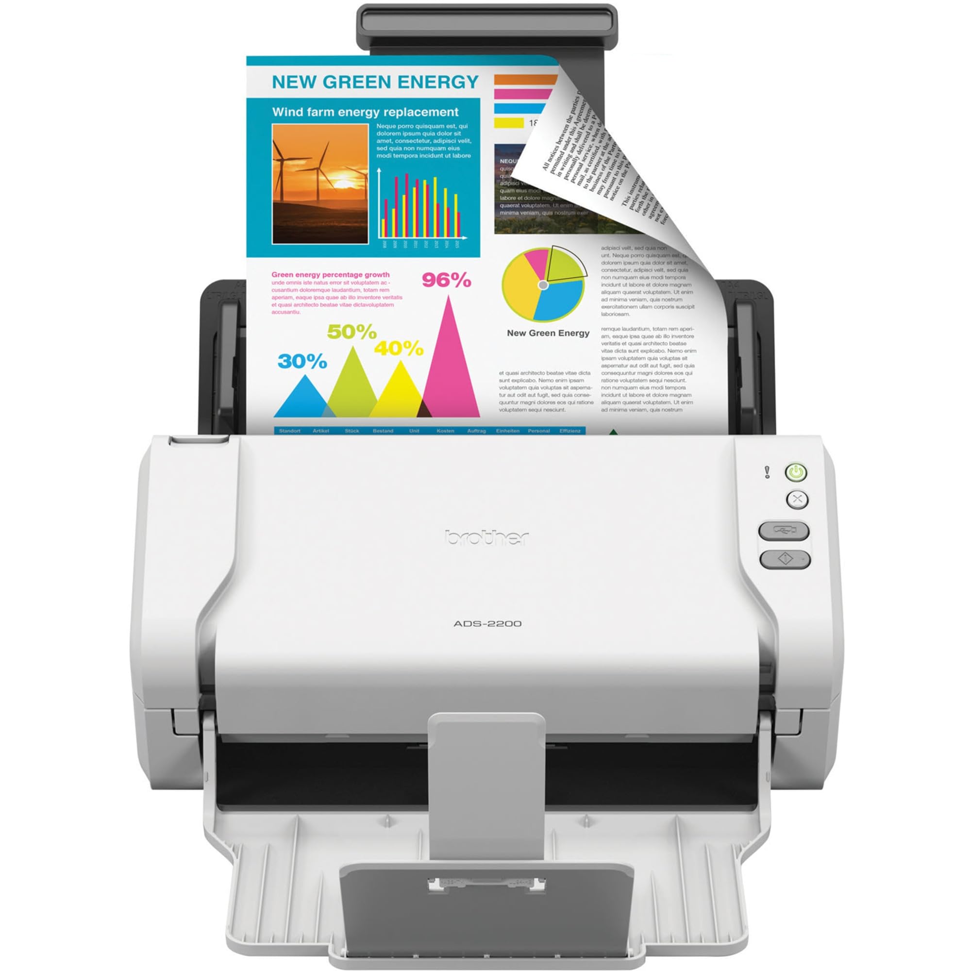 Brother ADS-2200 High-Speed Duplex Desktop Document Scanner with Multiple Scan Destinations - Perfect for Office, Home & Business Document Digitization
