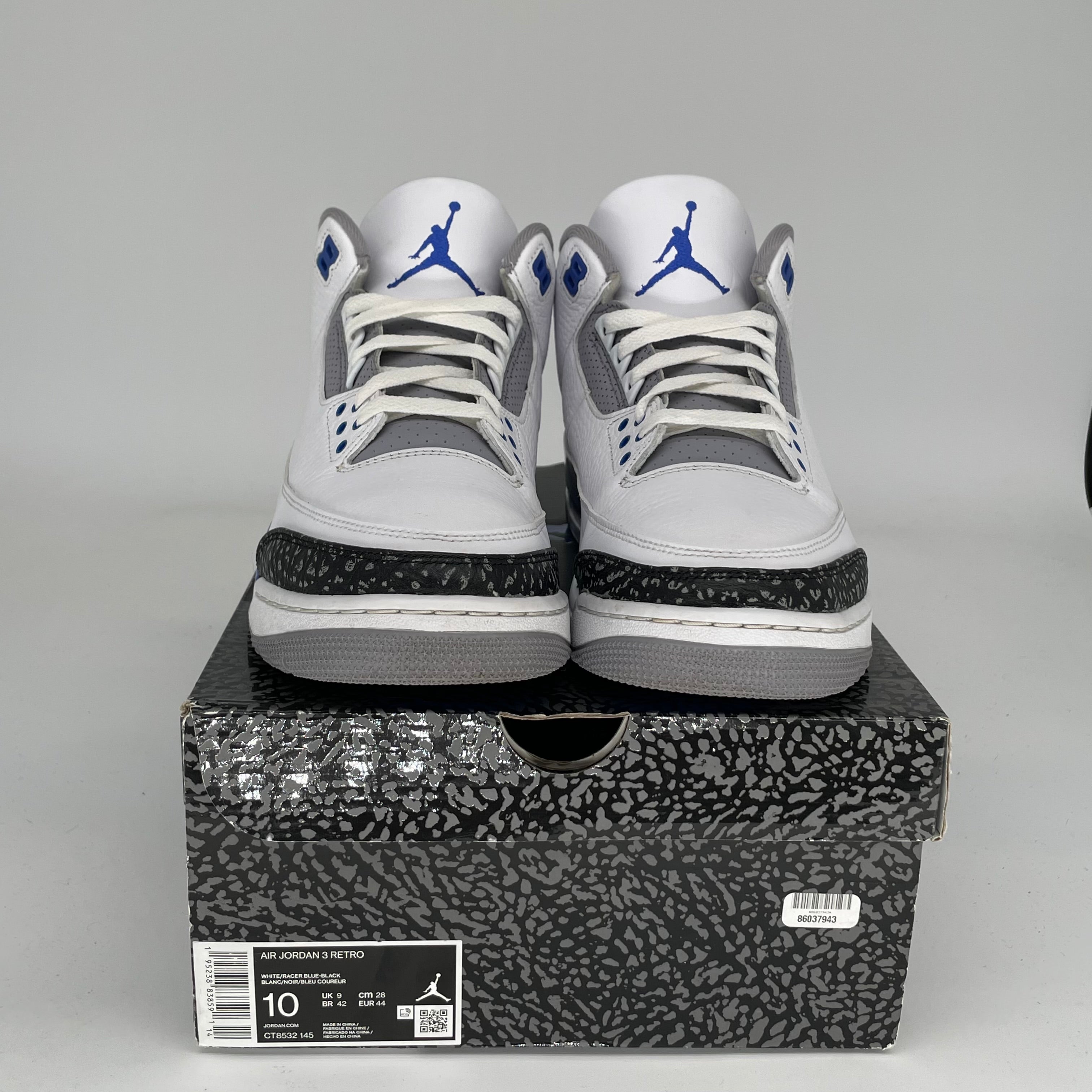 AIR JORDAN 3 RACER BLUE Men's Basketball Shoes - Size 10 (CT8532-145) | Retro Sneakers for Running, Training & Streetwear Fashion