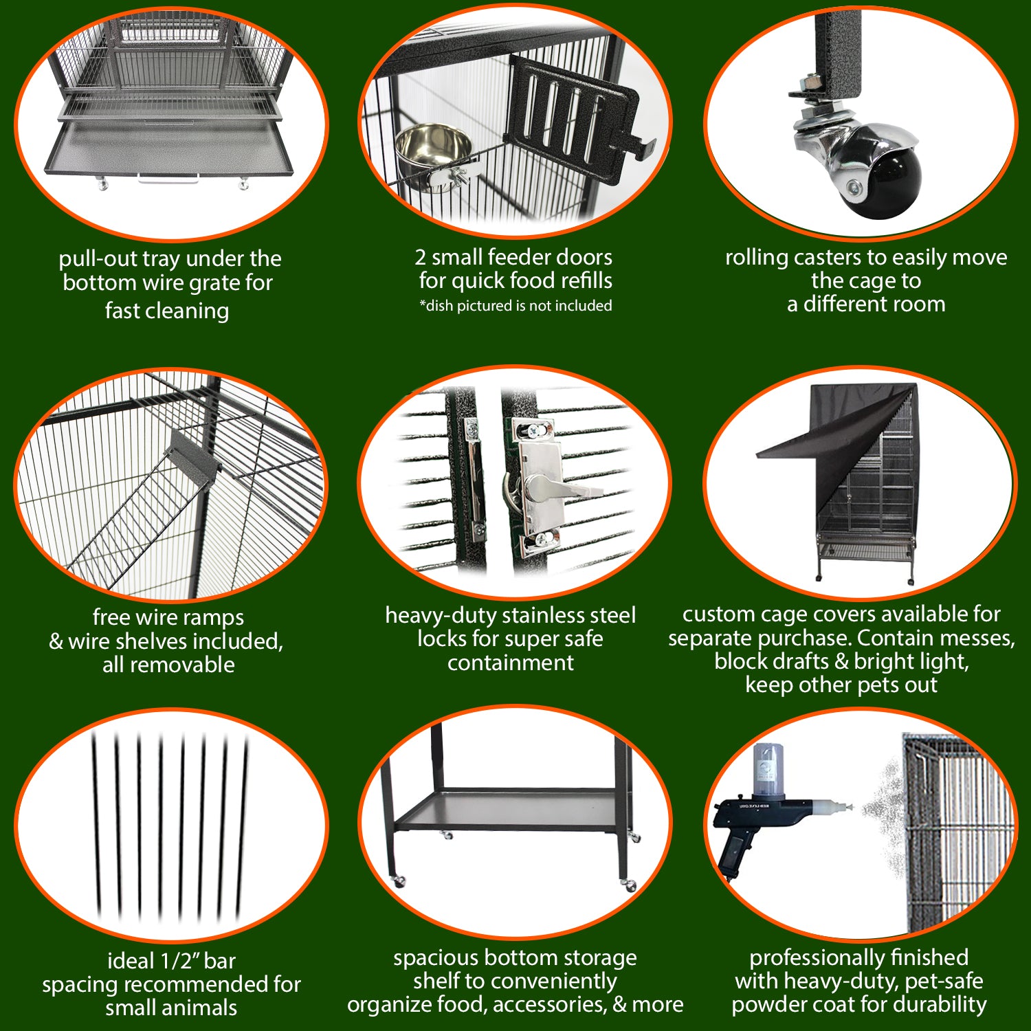Premium Madagascar Cage & Starter Kit for Sugar Gliders - Complete Habitat Set with Accessories for Small Exotic Pets - Perfect for Home, Nursery, or Vet Clinic Use