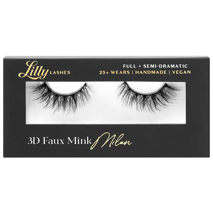 3D Faux Mink Reusable False Eyelashes - Natural Looking Fake Lashes for Daily Wear & Special Occasions - Lilly Lashes for Eye Makeup Enhancement