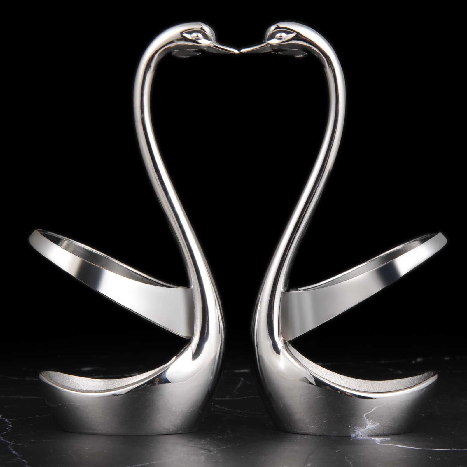 Elegant Silver Swan Base Holder for Coffee Bar & Dining Table Decor - Perfect for Wedding, Party & Home Entertaining - Stylish Centerpiece for Bridal Showers, Anniversaries & Special Events
