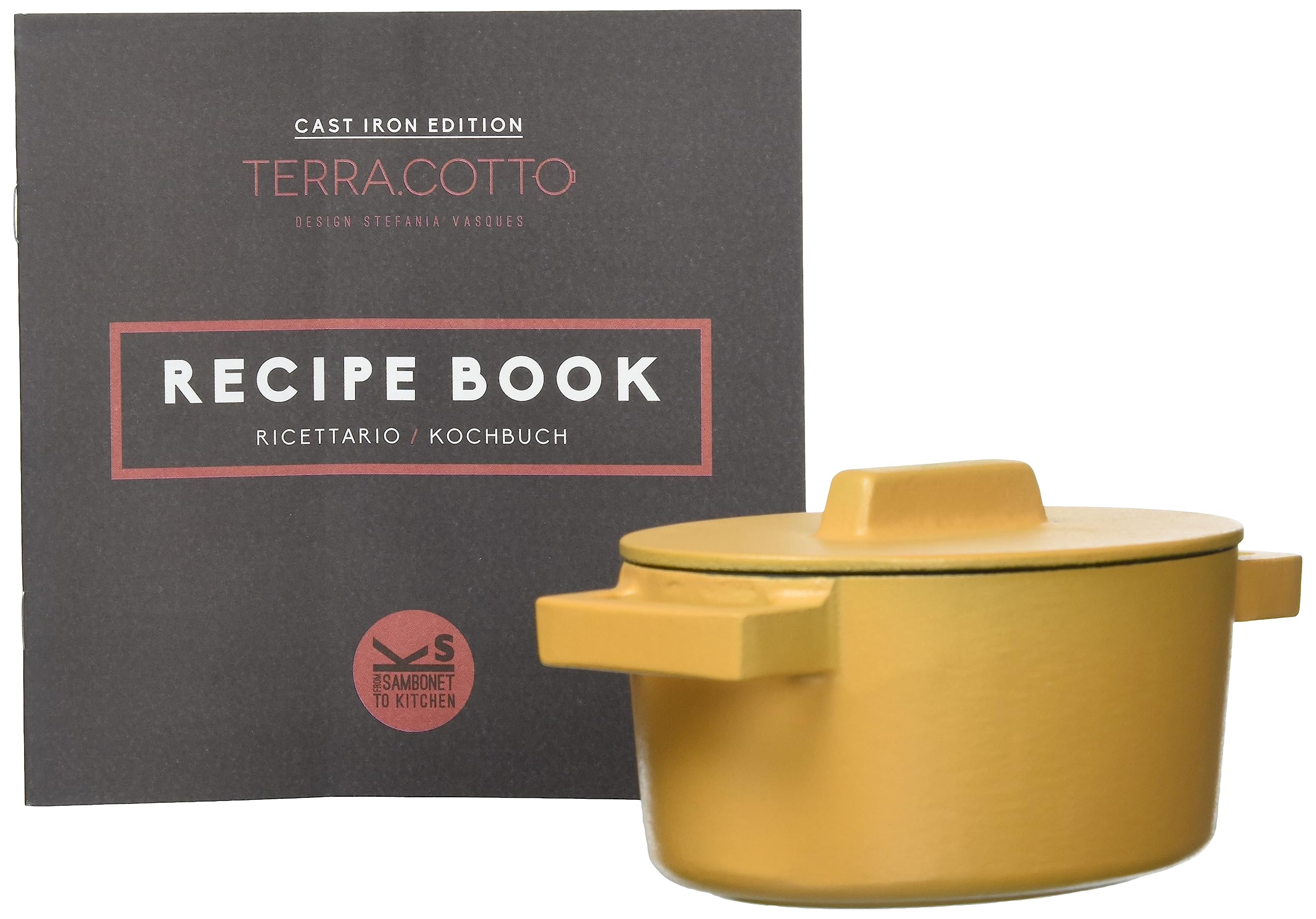 Sambonet Terra Cotto Cast Iron Vanilla Casserole Oven Dish 5.1 x 3.9 Inches - Perfect for Baking, Roasting & Serving Dishes - Ideal for Home Kitchen & Restaurant Use