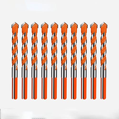 Tungsten Steel Threaded Triangle Drill Bits for Wall Tile, Concrete, Marble - 8mm 10pcs Set - Compatible with Hand & Electric Drills - Perfect for Home Renovation, DIY Projects, and Professional Construction Work