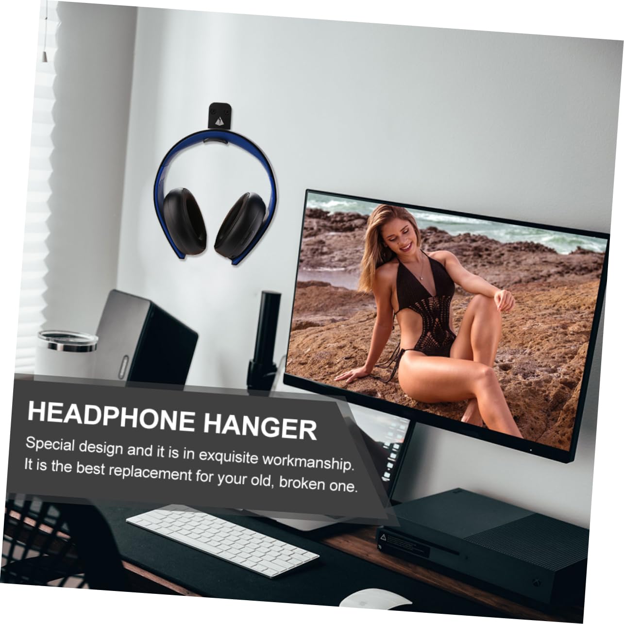 Premium Aluminum Alloy Headphone Hook & Headset Stand - Space-Saving Desk/Wall Mount Earphone Holder & Coat Hanger for Office, Gaming Setup, and Home Organization