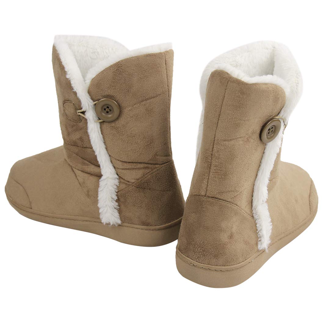 Women's Winter Warm Memory Foam House Slippers Boots - Indoor/Outdoor Cozy Home Shoes for Comfort & Support - Perfect for Lounging, Relaxing & Cold Weather Wear