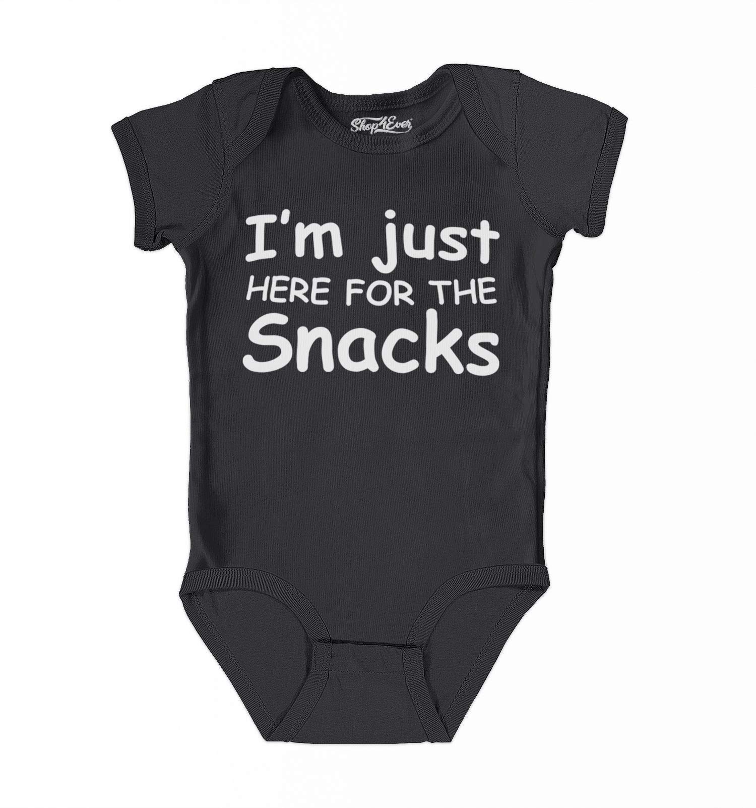 I'm Just Here for The Snacks Baby Bodysuit - Soft Cotton Romper for Infants & Toddlers - Cute Outfit for Playtime, Photos & Everyday Wear