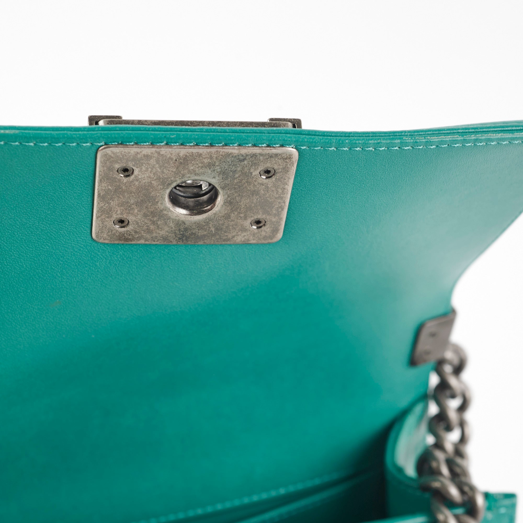 Chanel Small Turquoise Stingray Boy Bag - Luxury Crossbody Handbag for Women | Perfect for Evening Parties, Date Nights & Special Occasions