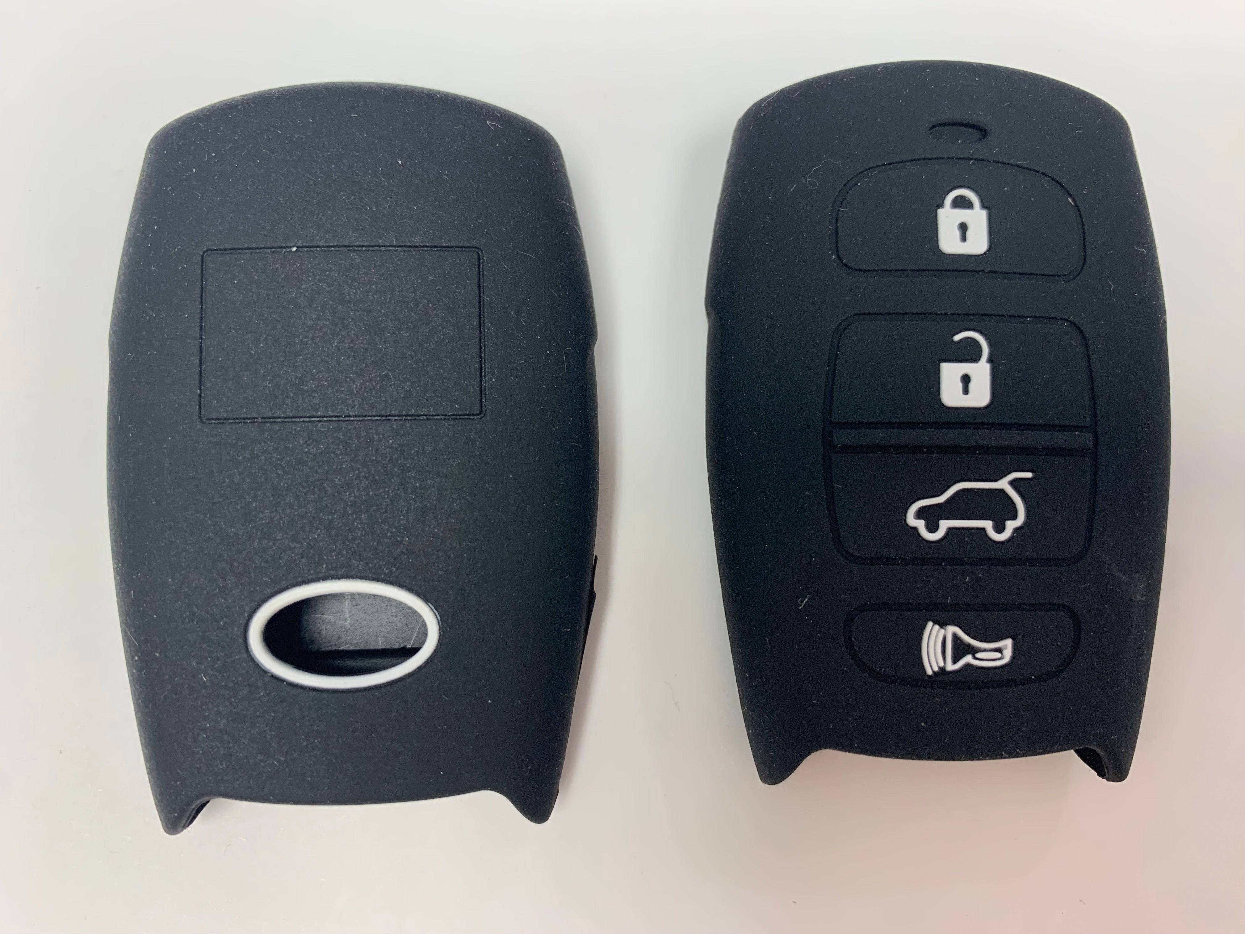 KIA Hyundai 4 Button Remote Key Case Holder - Silicone Rubber Cover Key Protector for Kia Forte, Hyundai Veloster - Perfect for Car Key Protection & Easy Access
