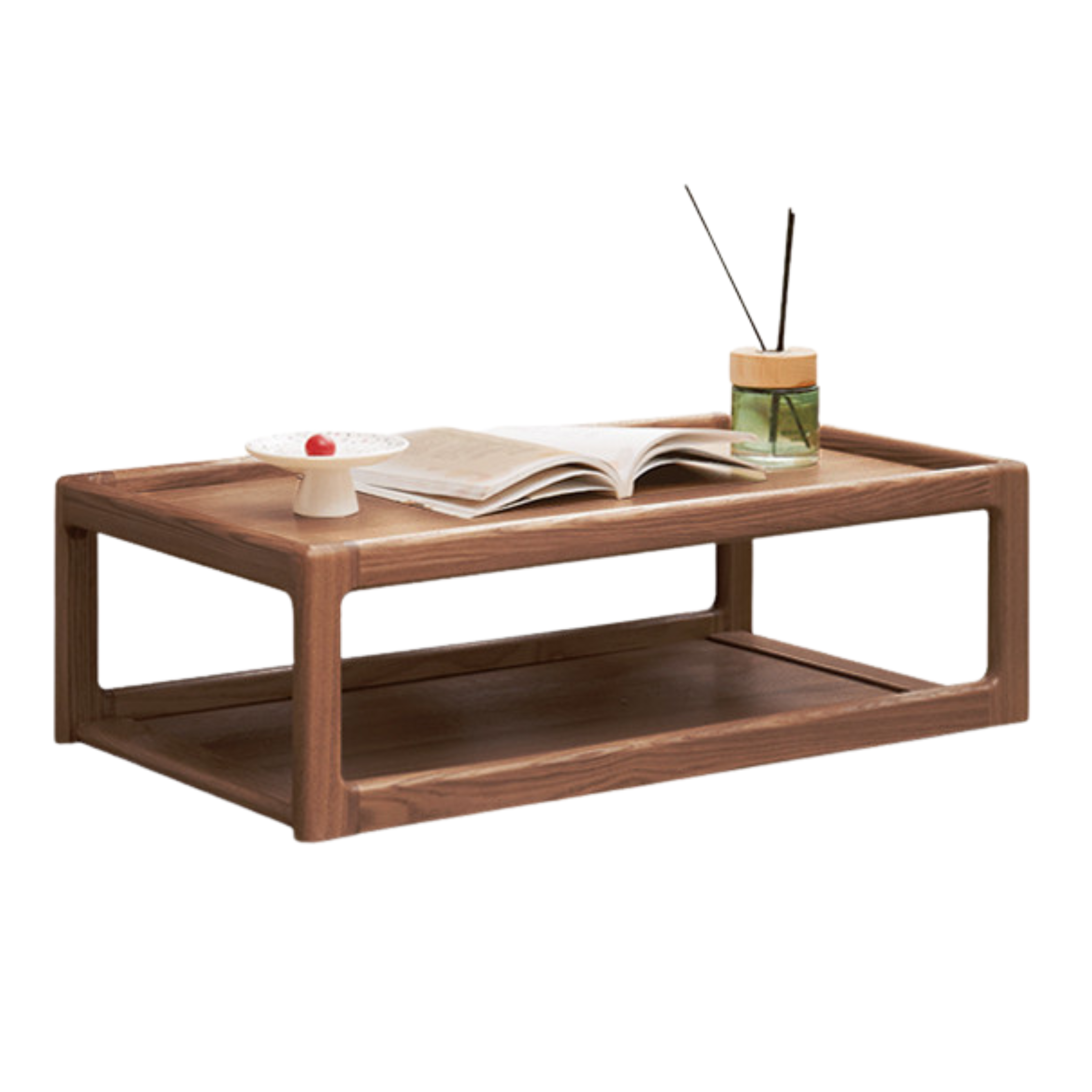 15.7x31.4x10.2 inch / 40x80x26cm / Rich Dark Walnut color / Black walnut Tea Table