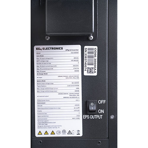 EG4 6000XP Off Grid Solar Inverter | 8000W PV Input | 6000W Output | 480V VOC | 48V 120/240V Split Phase | Ideal for Home Backup Power & RV Solar Systems