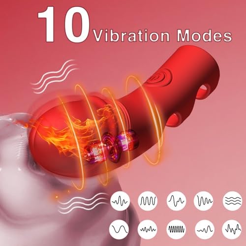 Premium Female Finger Vibrator - 10 Vibration Modes & Heating Function for Clitoral, G-Spot & Nipple Stimulation - Mini Strong Vibration Adult Sex Toy for Women - Perfect for Solo Play & Couples Intimacy