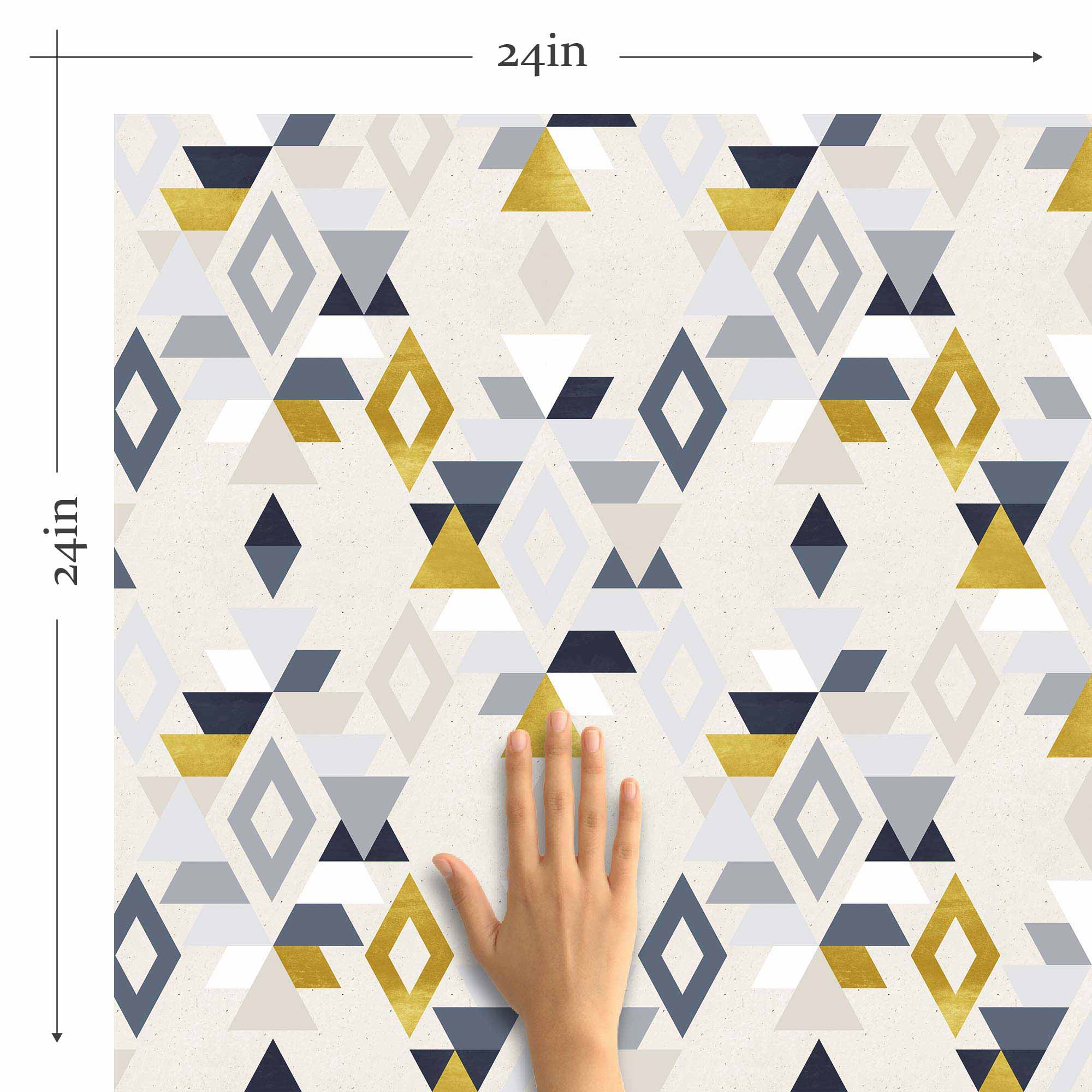 Yellow Triangle Peel and Stick Removable Wallpaper 9171 - Self-Adhesive Geometric Wall Decal for Home & Office Decor - Perfect for Bedrooms, Living Rooms, and Accent Walls