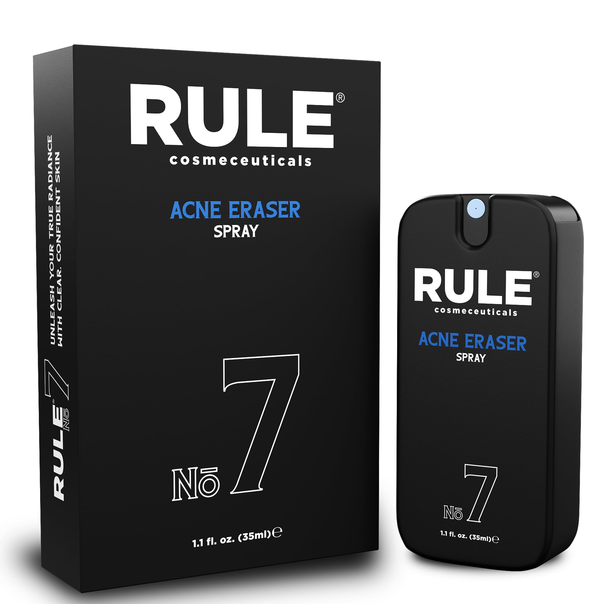 RULE Acne Eraser Spray for Men & Women - Prevent & Treat Breakouts, Clear Skin All Year - 1.1 fl oz | Face Treatment for Oily & Acne-Prone Skin | Daily Skincare Routine & On-The-Go Use