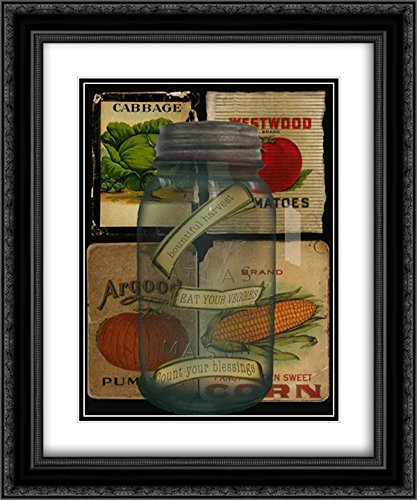 Albert Beth 15x17 Black Ornate Framed Double Matted Museum Art Print - Kitchen Jar Wall Decor for Dining Room, Kitchen & Home Decor