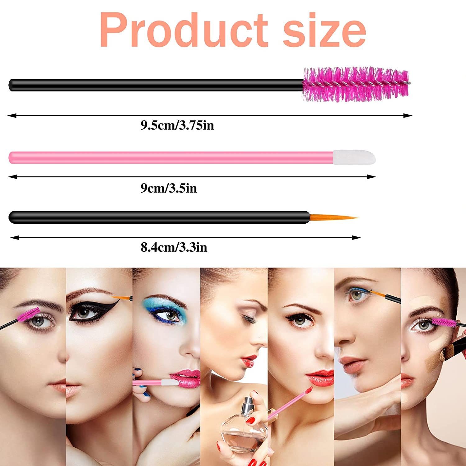 50 PCS Professional Makeup Brush Set - 10 Eyeliner Brushes, 20 Mascara Wands, 20 Lipstick Applicators | Essential Makeup Artist Tools Kit for Beauty Salon, Home & Travel | Perfect for Makeup Application, Touch-ups & On-the-Go Beauty