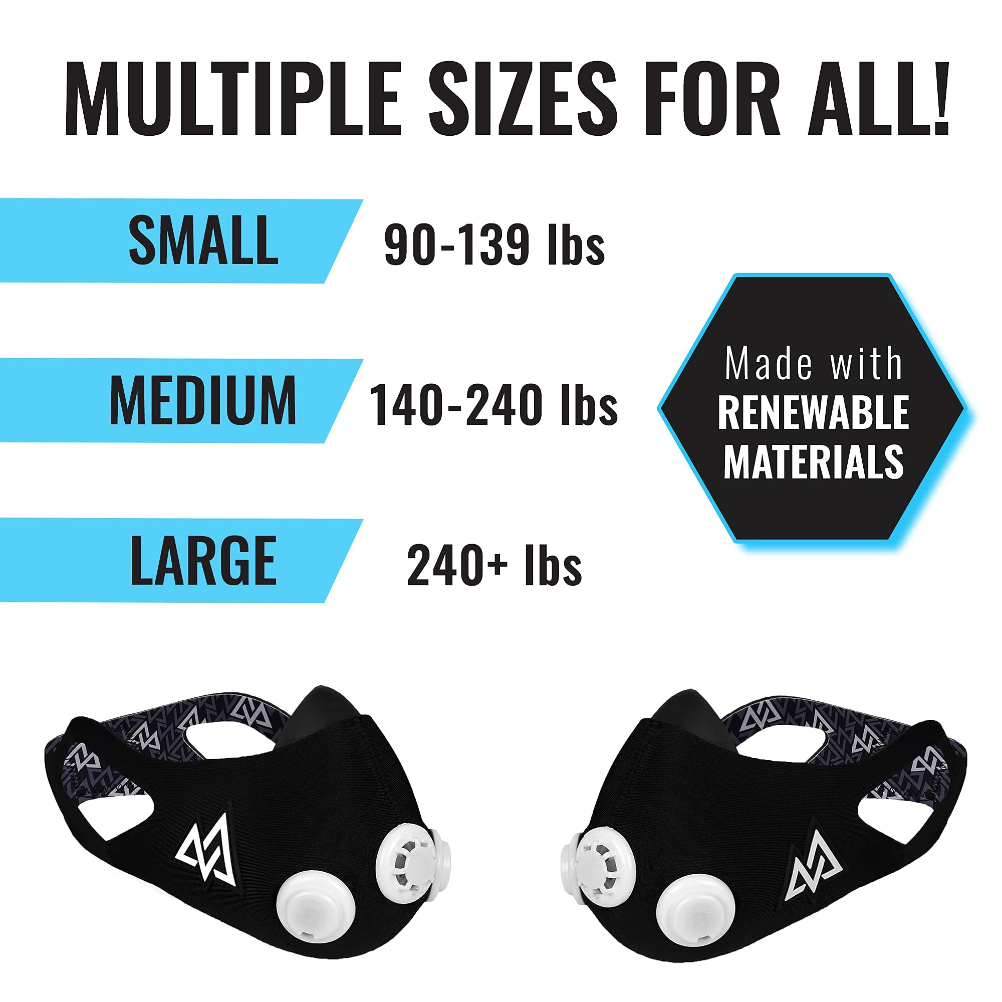 Elevation Training Mask 2.0 - Blackout Edition for High-Altitude Workouts | Breath Resistance Fitness Gear for Running, Cycling & Gym Training | Improve Endurance & Performance