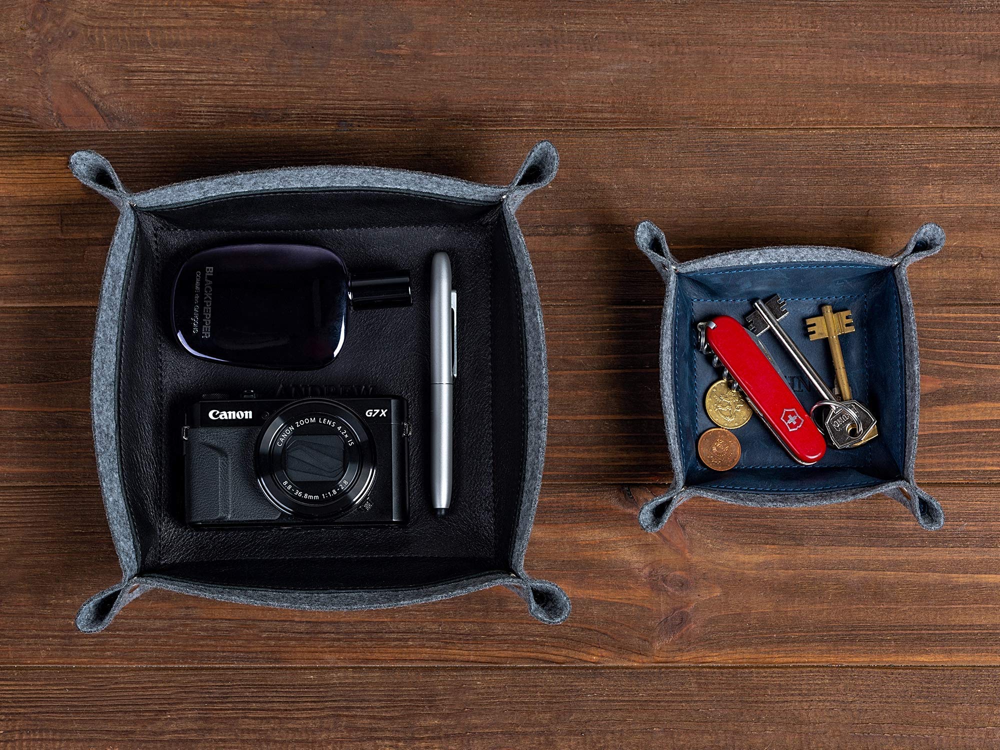 Personalized Leather Valet Tray - Custom Catchall Organizer for Desk, Jewelry & Dice - Perfect Anniversary, Groomsmen & Father's Day Gift - Ideal for Home Office, Dresser Top & Travel Essentials Storage