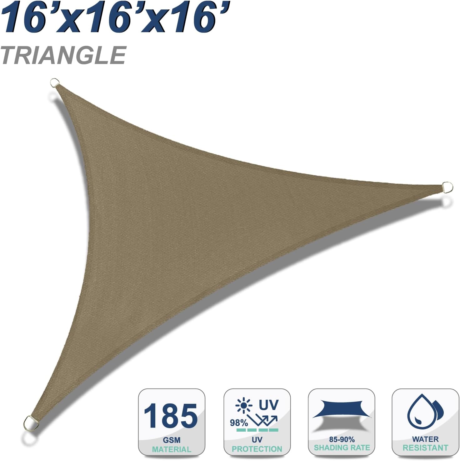 ABCCANOPY UV Block Triangle Sun Shade Sail - Outdoor Canopy for Patio, Deck, Backyard, Garden | Perfect for Sun Protection & Outdoor Relaxation