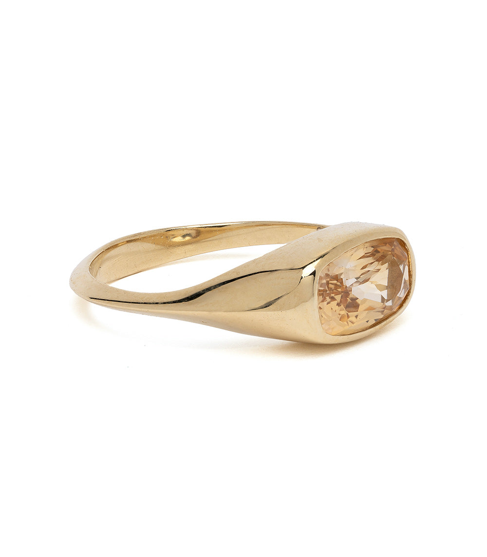 Tristan 2 0.6Ct Peach Sapphire Unique Engagement Ring for Women - Vintage Style Wedding Band, Promise Ring, Anniversary Gift for Her