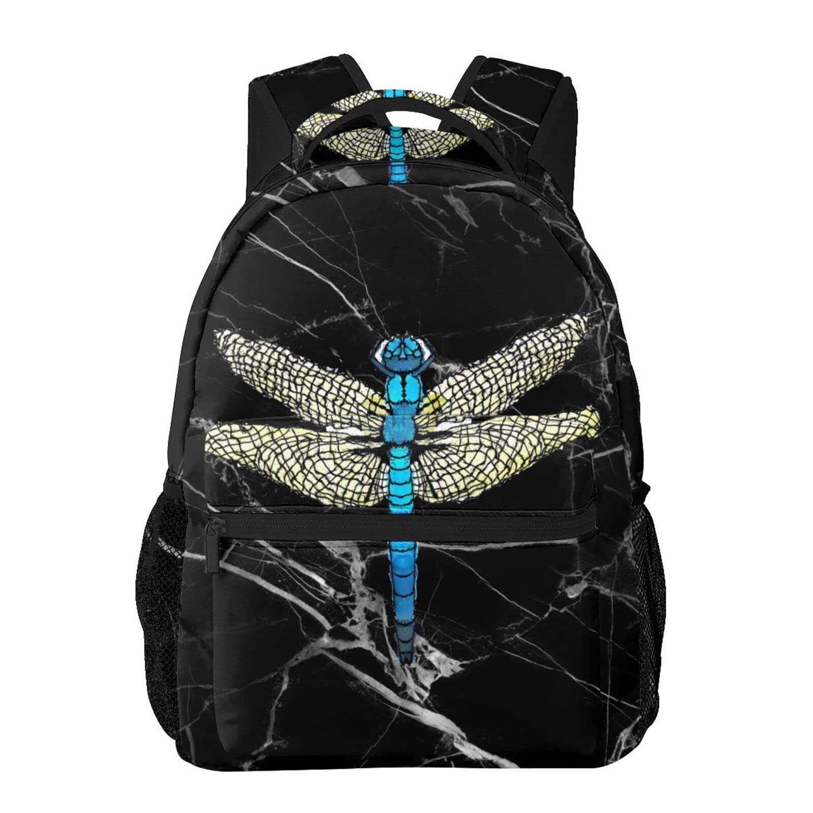 Vontako DragonFly Black Backpack - Lightweight School Backpack for Women & Men, Durable Daypack for Middle School, College, Travel & Work - Perfect for Students, Commuters & Outdoor Adventures