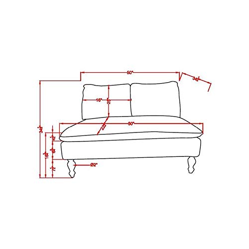 Furniture of America Maggie Fabric Upholstered Loveseat Bench in Red - Stylish Sofa for Living Room, Bedroom & Entryway Seating