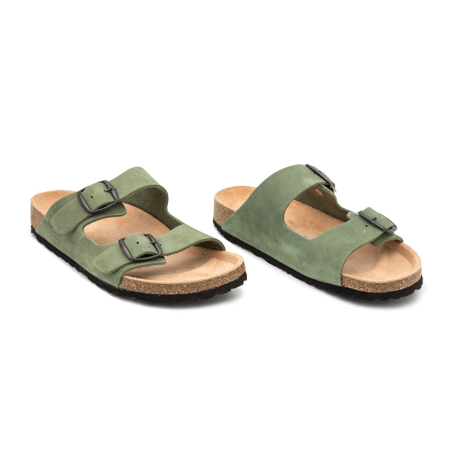 Men's Open Toe Leather Sandals - 1727 Greco Nobuck - Comfortable & Stylish for Summer, Beach & Casual Wear