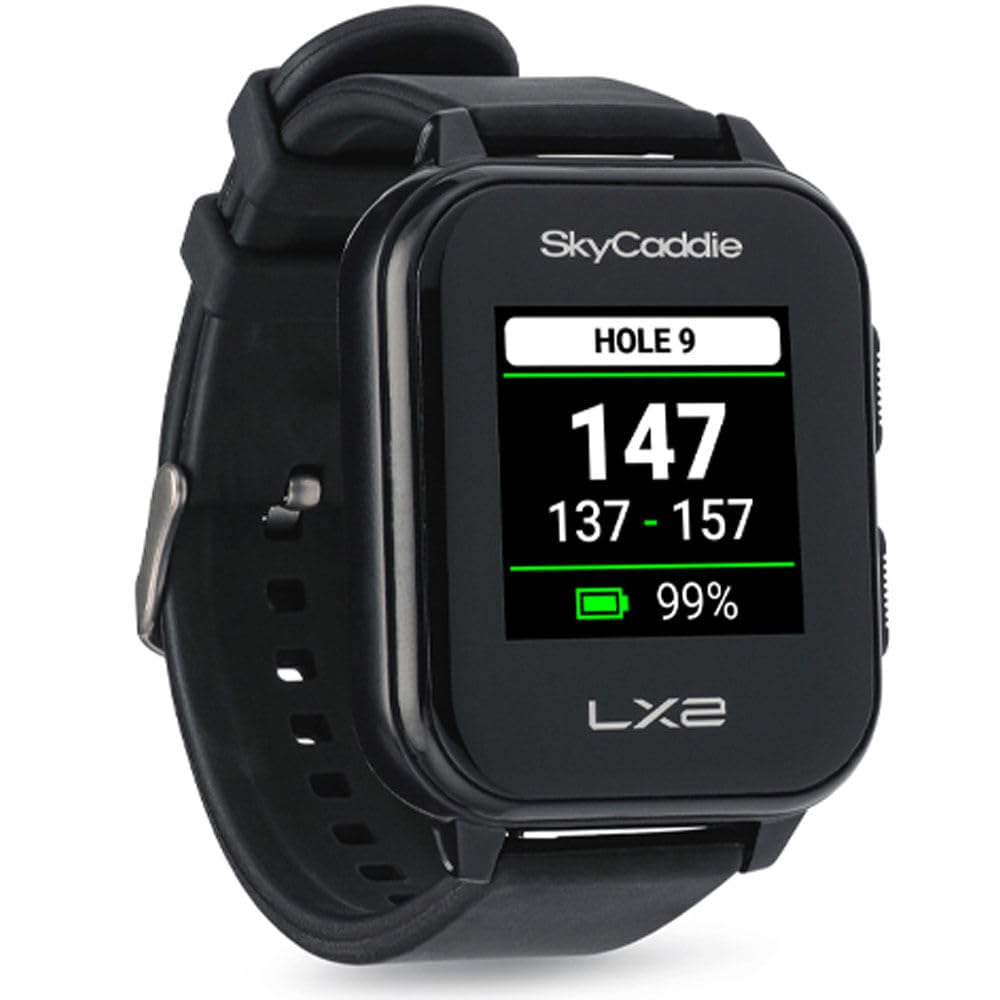 SkyGolf SkyCaddie LX2 GPS Golf Watch - Black | Accurate Rangefinder for Golfers | Perfect for Course Play & Practice
