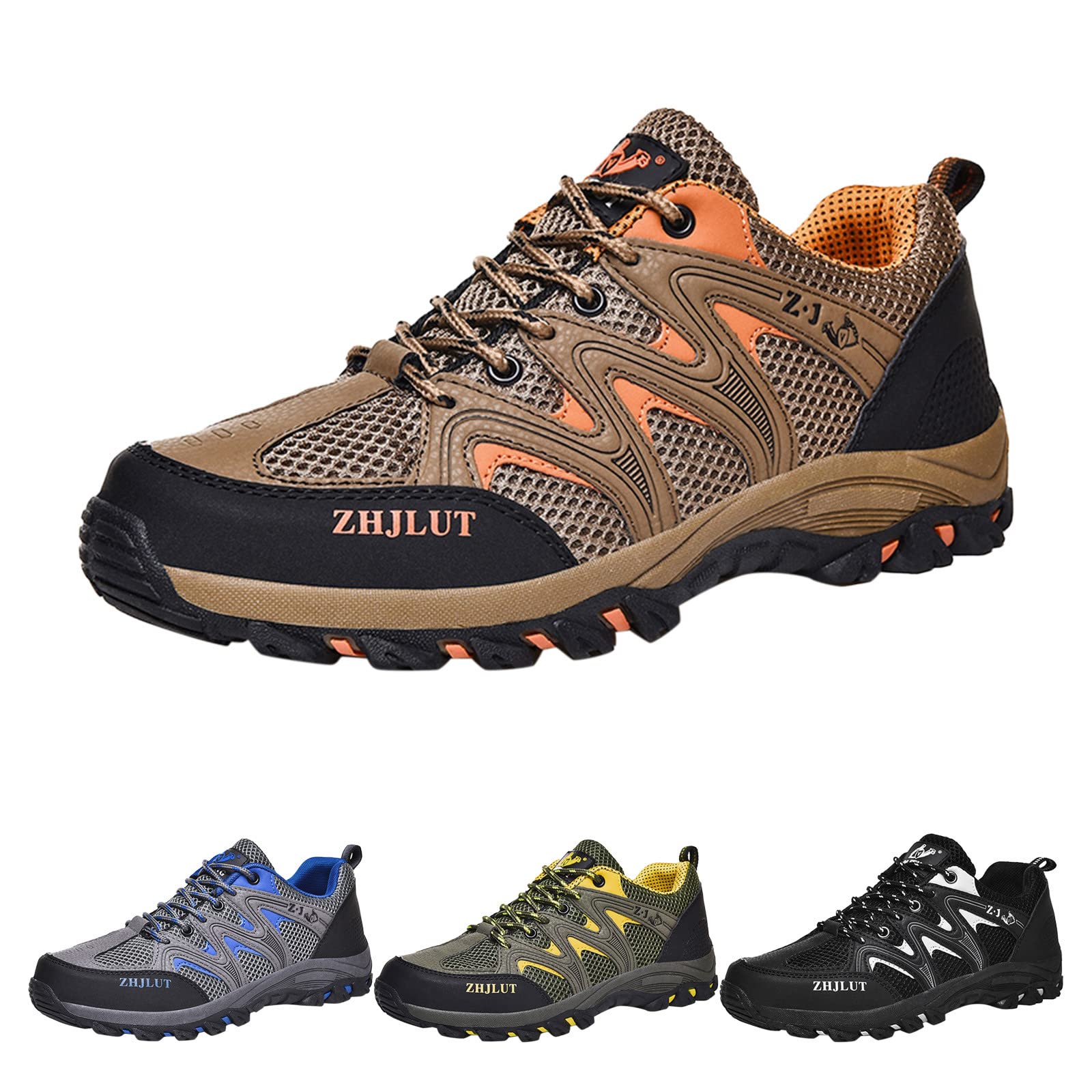 **Men's Waterproof Hiking Boots - Non-Slip Winter Trekking Shoes for Outdoor Work & Mountain Climbing - Lightweight Safety Shoes with Wide Comfort Toe - Perfect for Camping, Hiking & Construction**