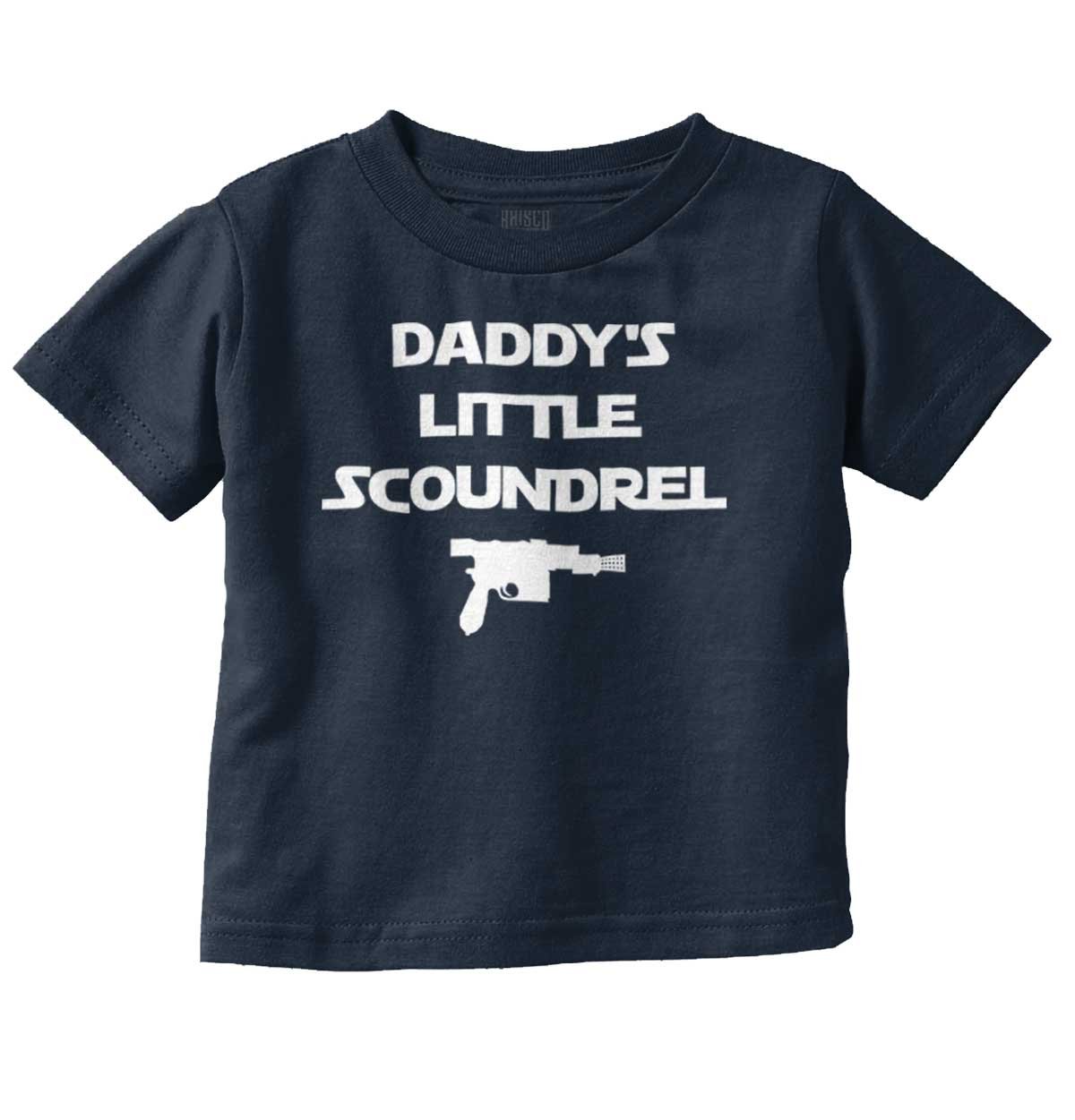 Daddy's Little Scoundrel Dark Galaxy Graphic T-Shirt for Toddler Boys & Girls | Cute Space-Themed Kids Tee for Playdates, Birthday Parties & Family Photos