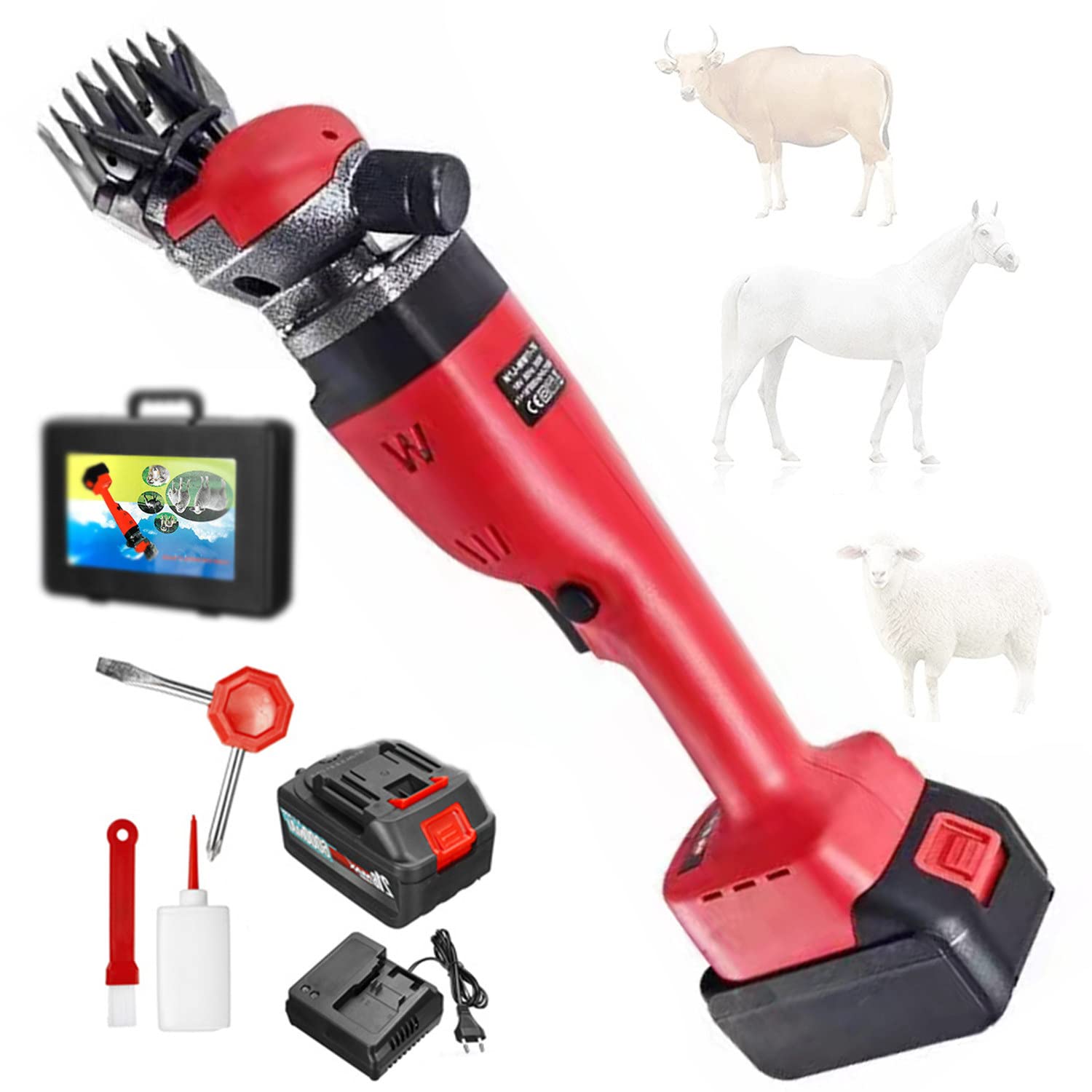 Rechargeable 280W Cordless Sheep Shears - Professional Animal Clippers for Sheep, Alpacas, Goats & Cattle | Quiet & Powerful Shearing Machine | Perfect for Farm, Ranch & Livestock Grooming