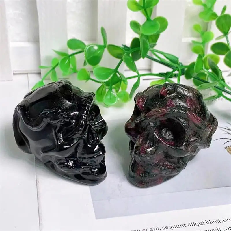 Hand Carved Natural Crystal Snake Head Skull Figurine - Quartz Animal Statue for Healing, Home Decor & Unique Gift (1pc) - Perfect for Meditation Spaces, Gothic Decor & Spiritual Healing Altars